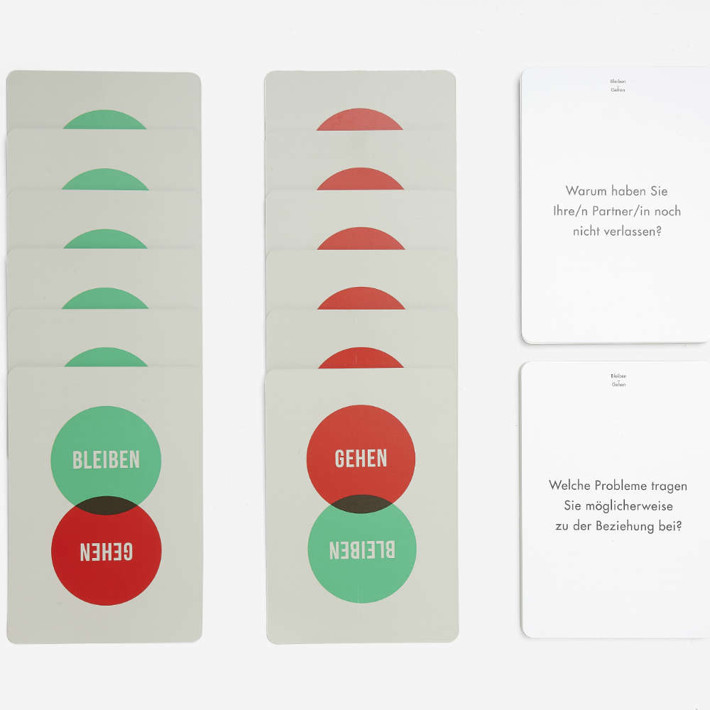 BLEIBEN ODER GEHEN? | CARD SETto decide whether your relationship has a future | German Edition | The School of Life