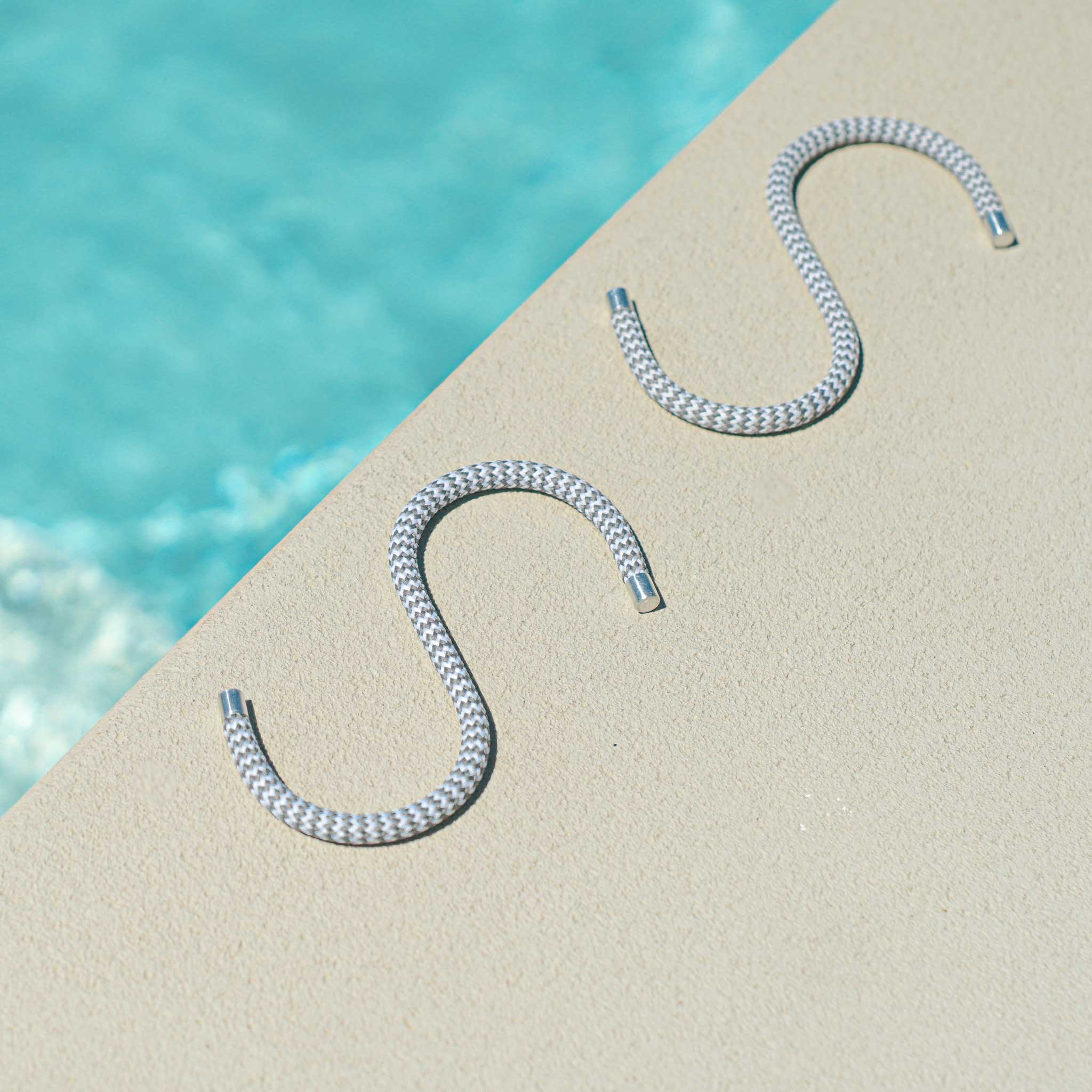 CORD HOOK | dünne Textil-S-KLEIDERHAKEN aus Seil mit Alu-Kappen | 5er Set | Peppermint Products - Charles & Marie