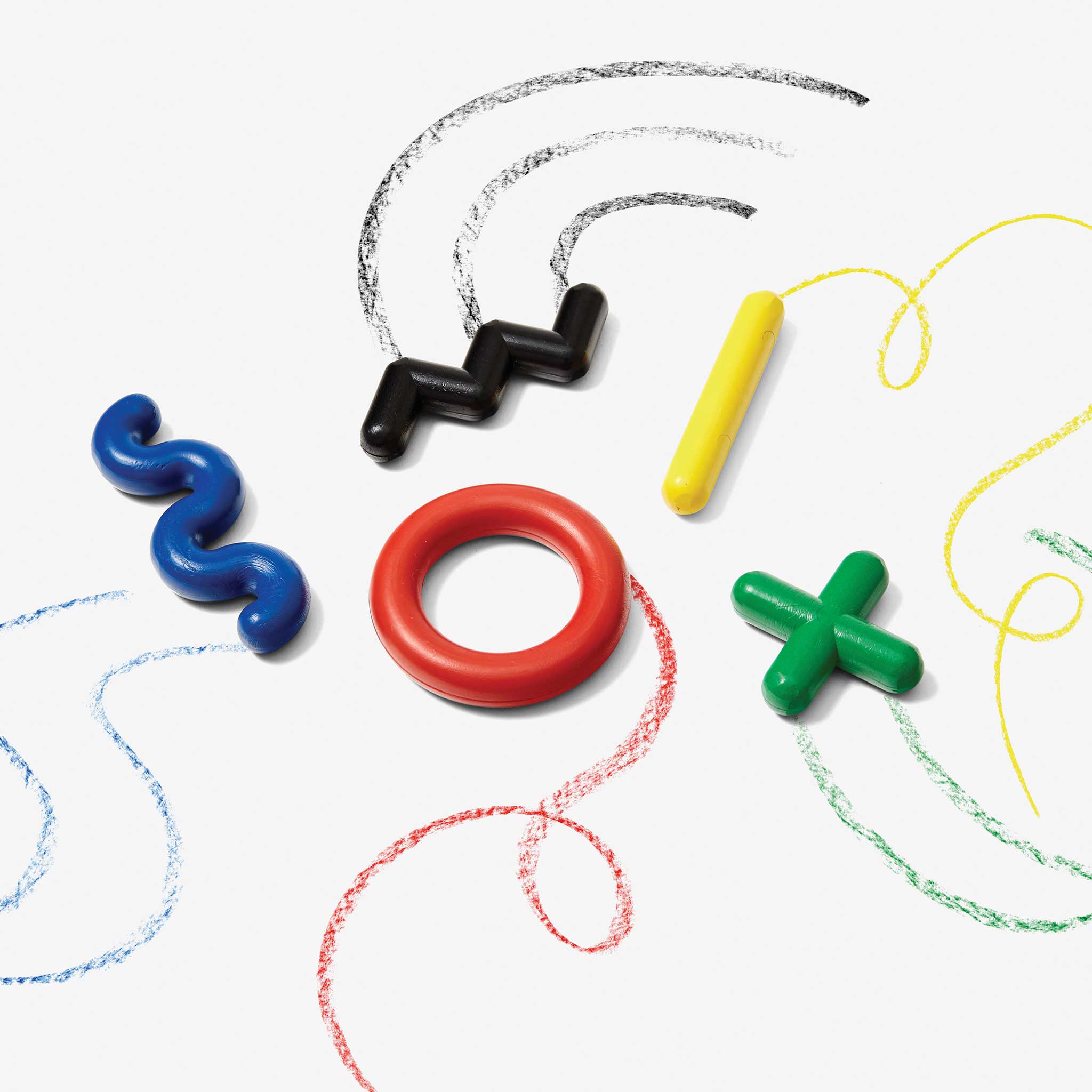 DOODLE CRAYONS | 5er Color Set | WACHS MALWERKZEUG | Nikolas Bentel | Areaware