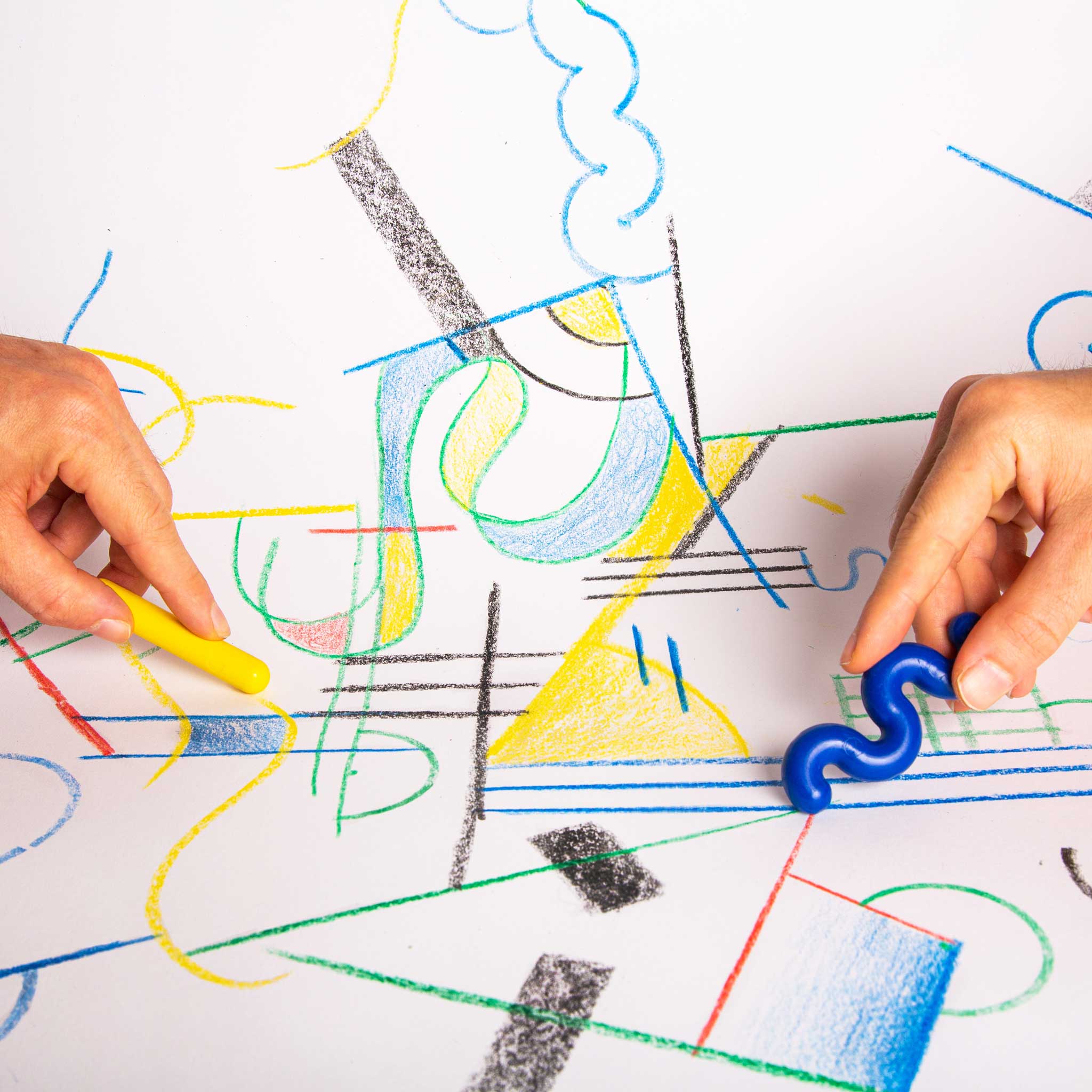 DOODLE CRAYONS | Color Set of 5 | WAX DRAWING TOOL | Nikolas Bentel | Areaware