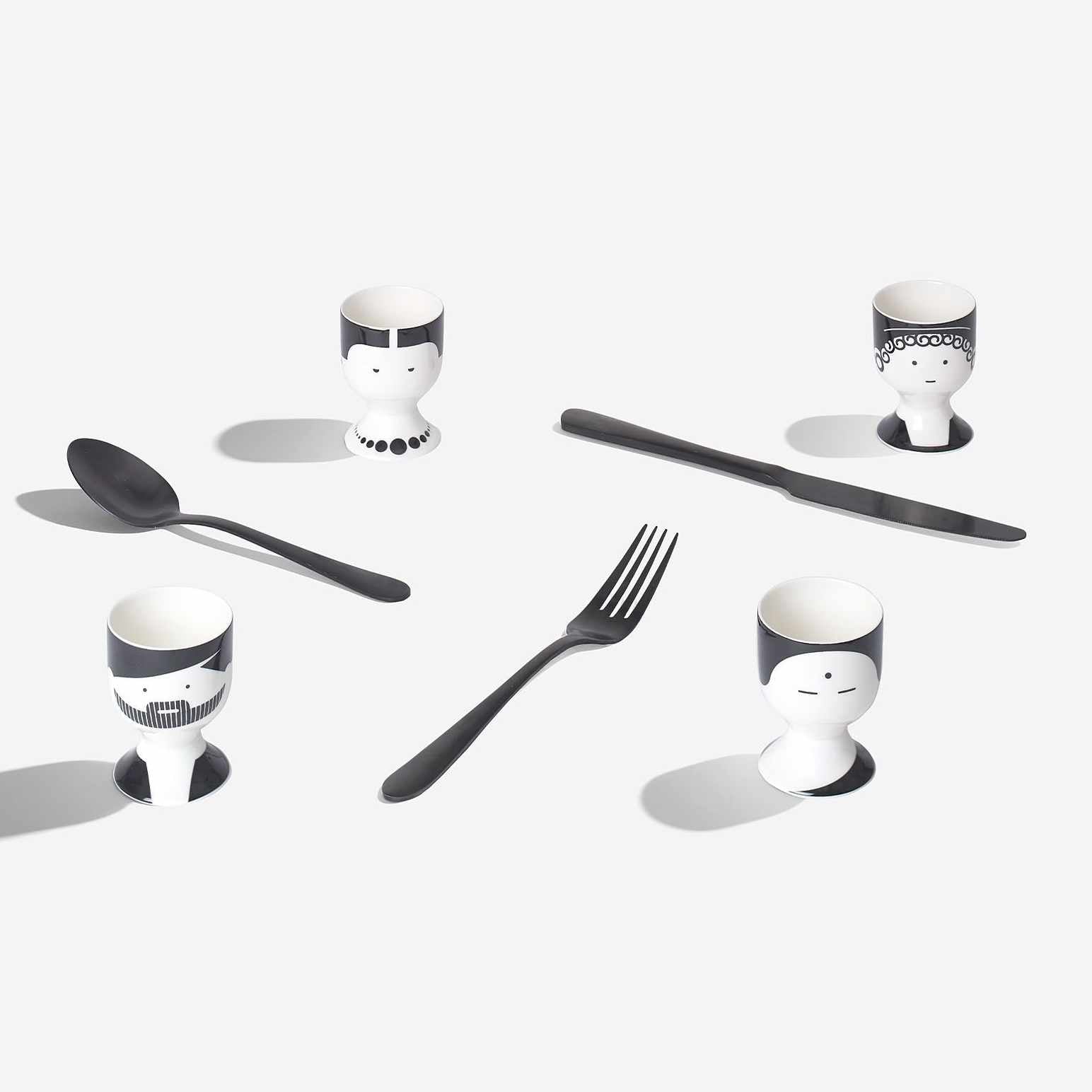 PHILOSOPHEN EIERBECHER | 4er SET aus Porzellan | The School of Life