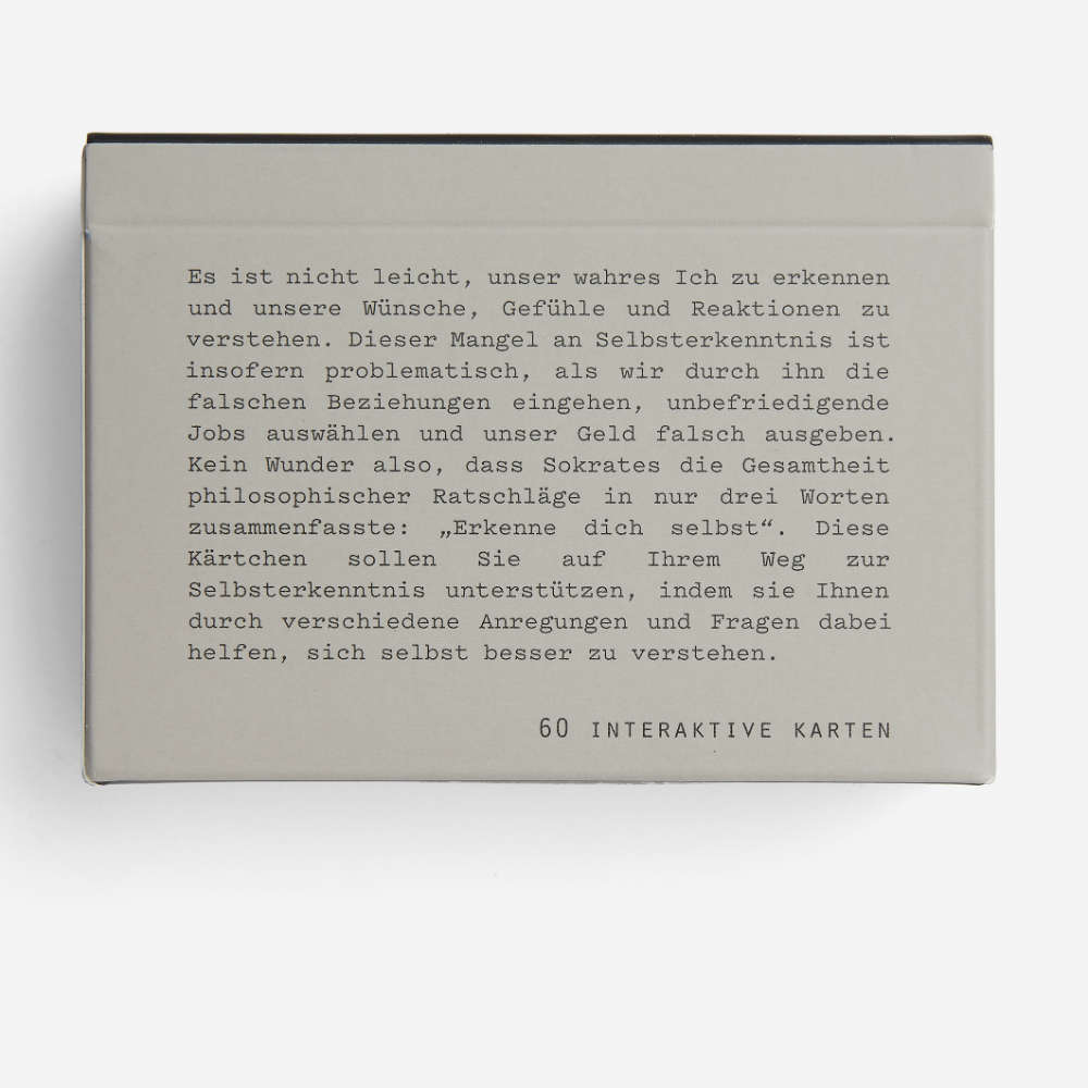 ERKENNE DICH SELBST | interaktives KARTENSET für die bessere Selbsterkenntnis | 60 Karten | The School of Life