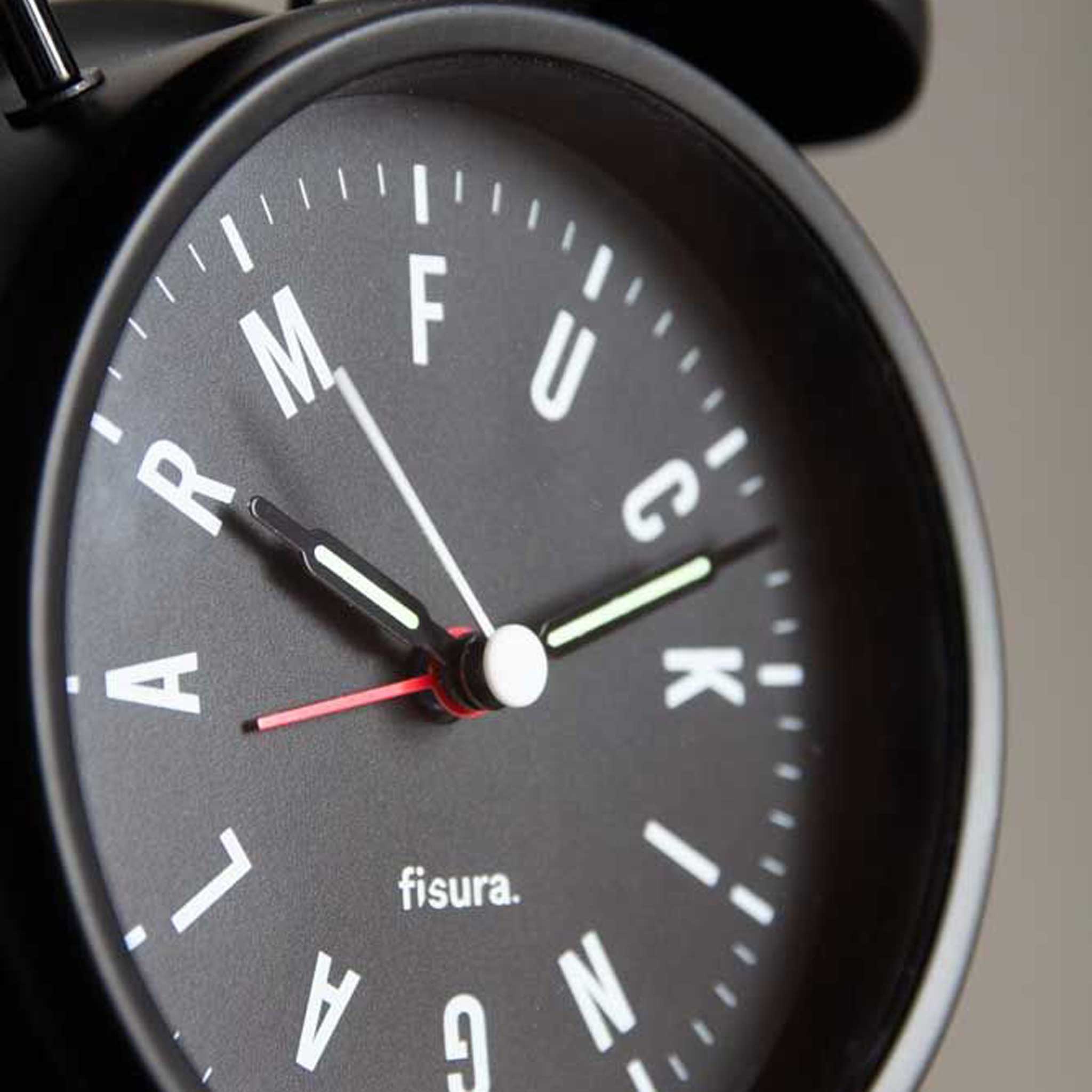 FUCKING ALARM | Schwarzer Retro WECKER | Fisura