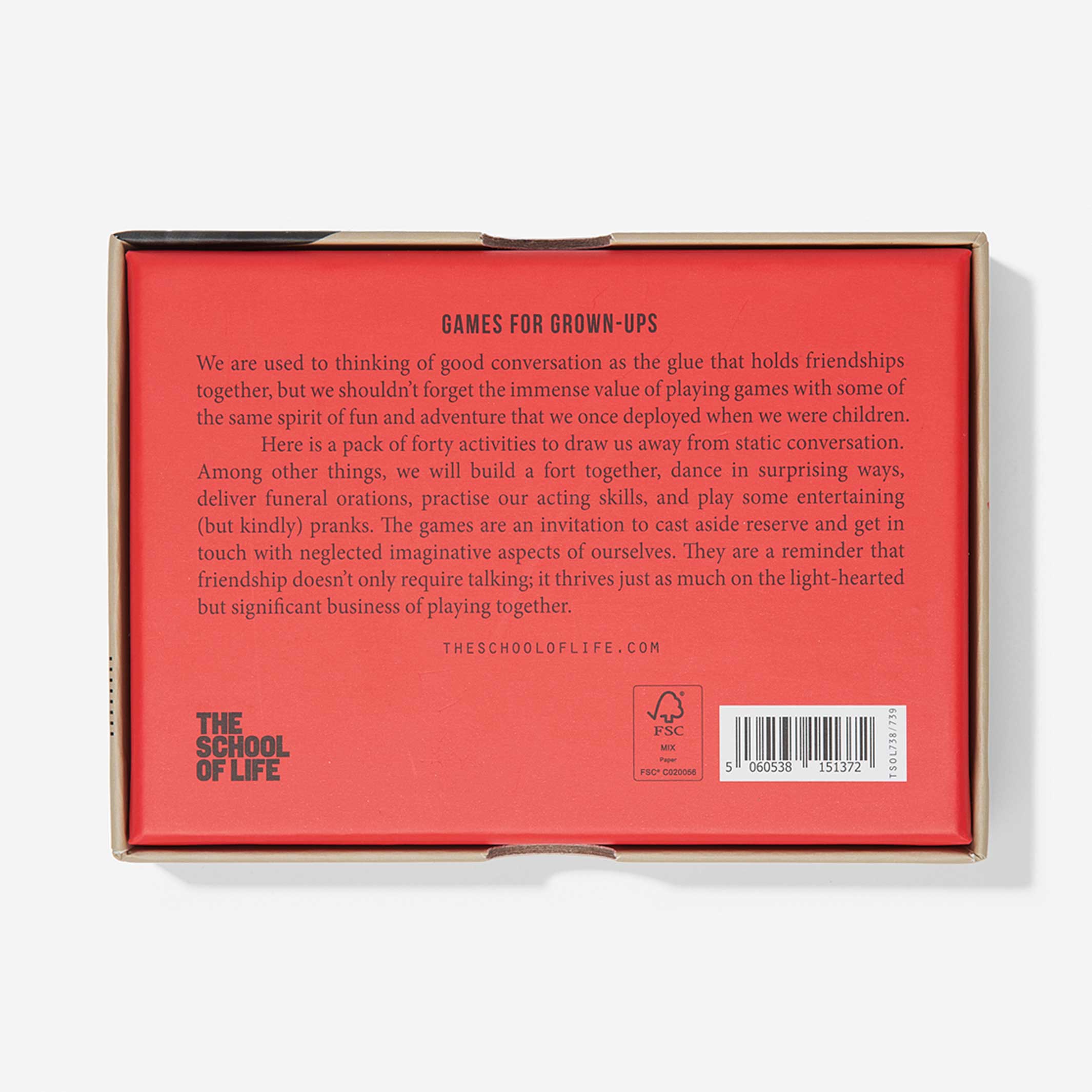 GAMES FOR GROWN-UPS | Set of 40 cards | English Edition | The School of Life