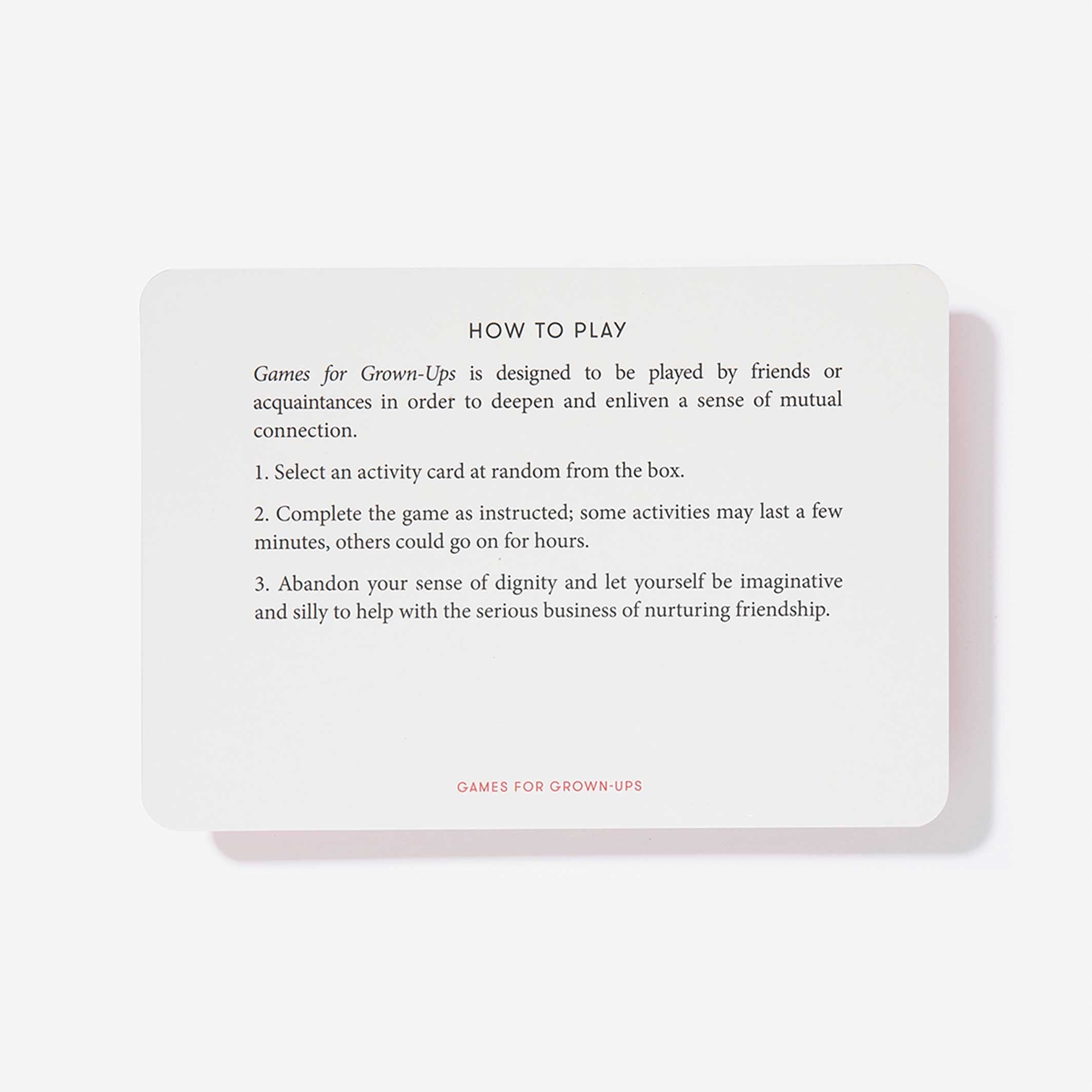 GAMES FOR GROWN-UPS | Set of 40 cards | English Edition | The School of Life