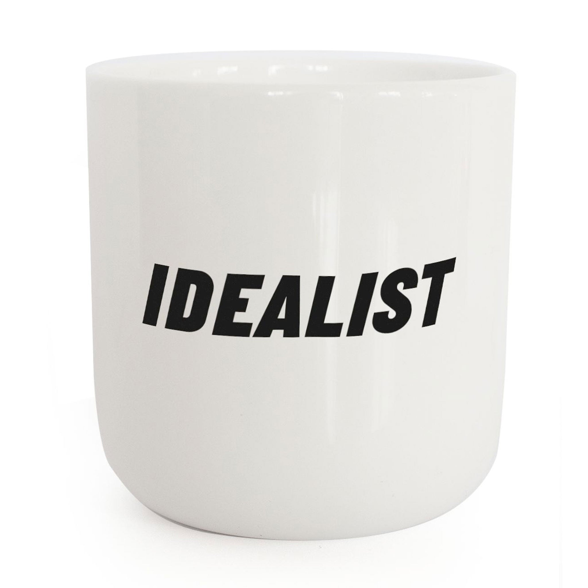 IDEALIST | white coffee & tea MUG with black typo | Attitude Collection | PLTY