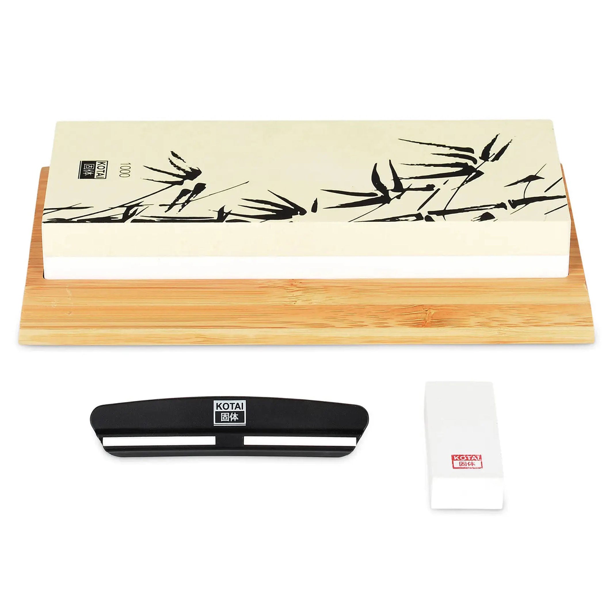 Whetstone KNIFE SHARPENER SET | two-sided 1000/6000 Grit GRINDING STONE | Kotai