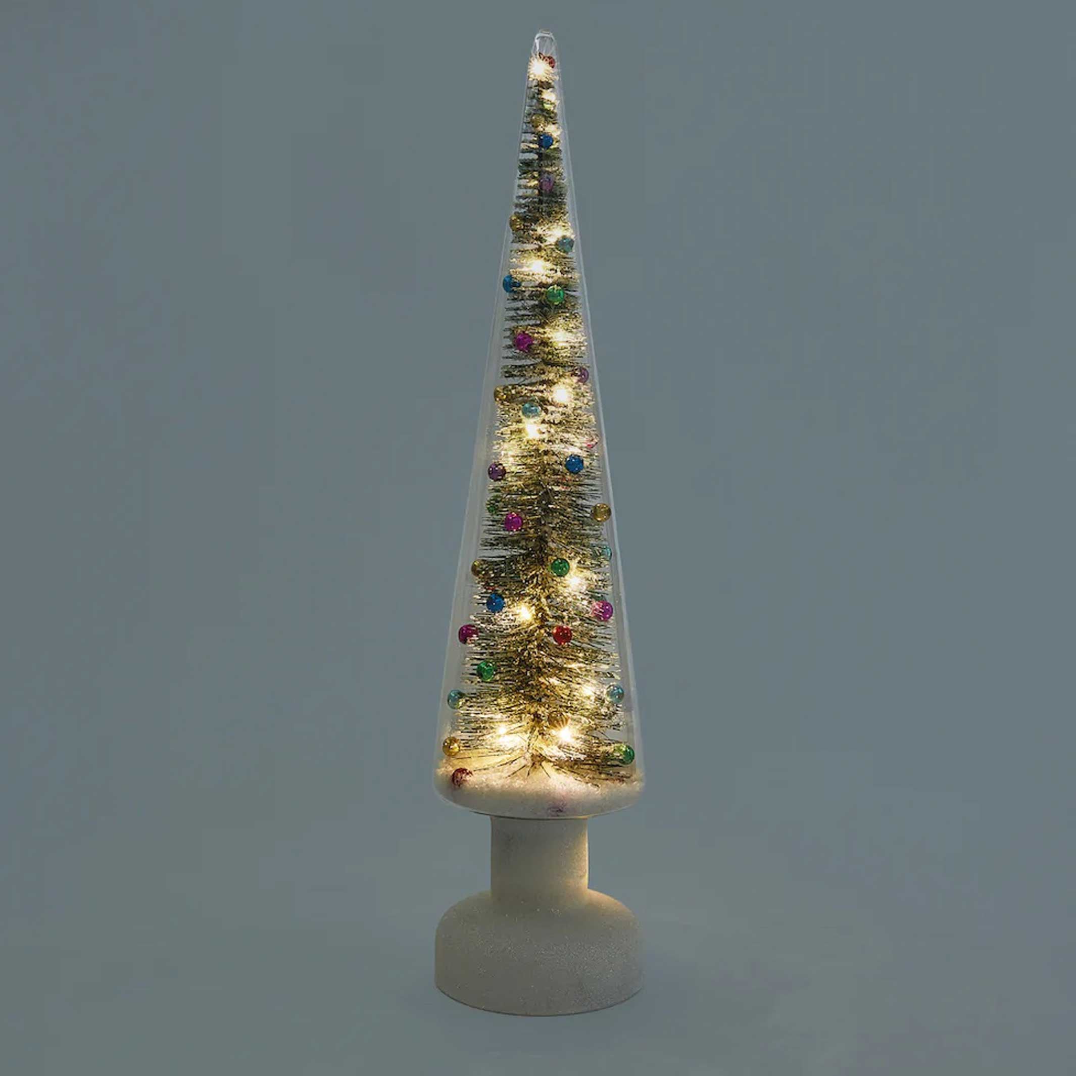 SNOWY WONDERLAND Large - Grand SAPIN DE NOËL en verre avec éclairage LED - 56 cm de hauteur | MoMA