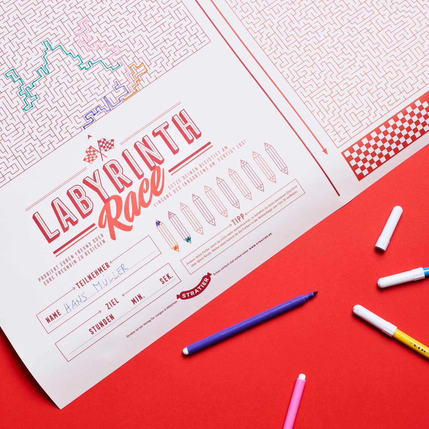 LABYRINTH | XL Spiel & Rätsel POSTER | 65x100cm | Stratier - Charles & Marie