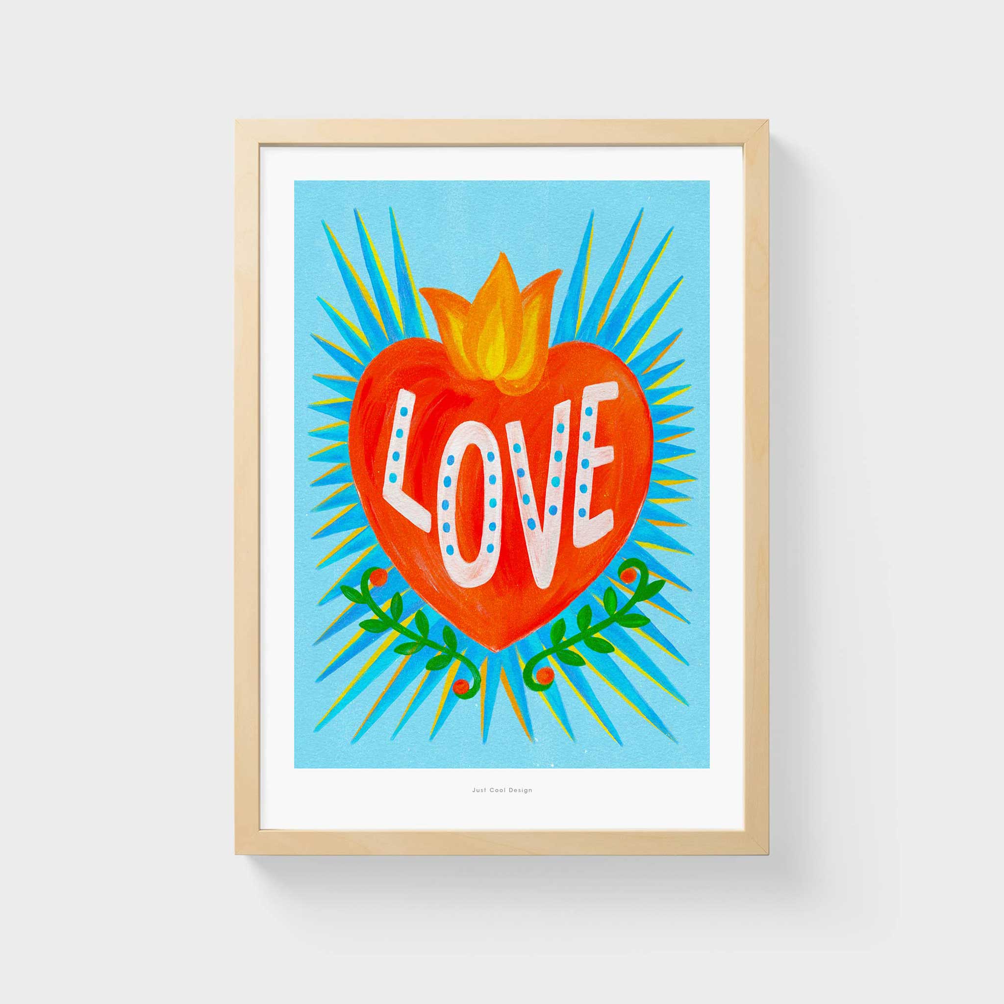 MEXICAN LOVE HEART | Grafik POSTER | A4 Format | Just Another Cool Design