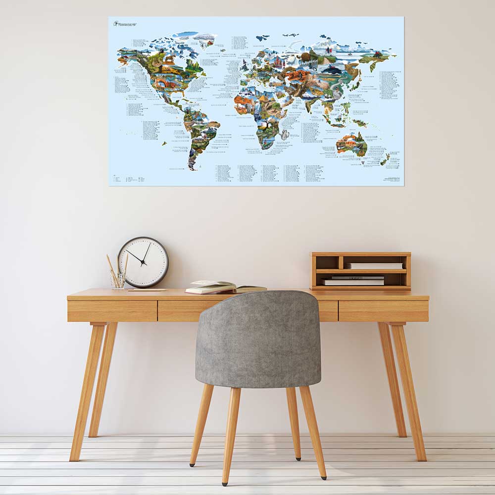 MOUNTAIN BIKE MAP | Illustrierte FAHRRAD WELTKARTE | Awesome Maps - Charles & Marie