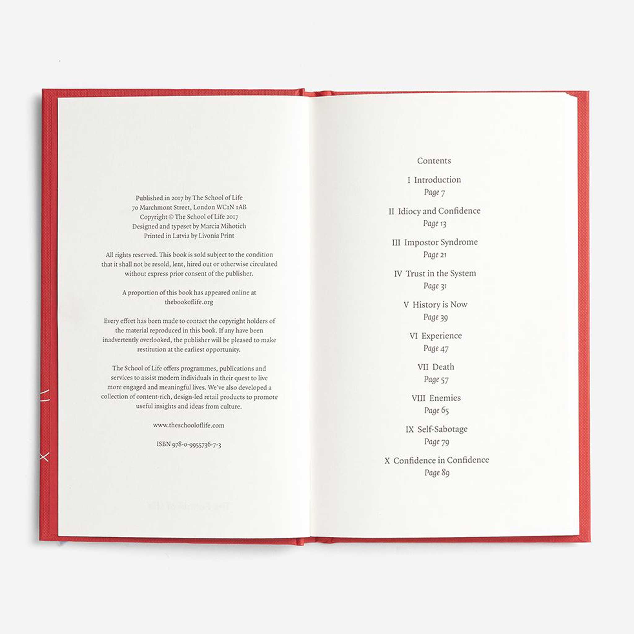 ON CONFIDENCE | MEDITATIONEN über die Fähigkeit des SELBSTGLAUBENS | BUCH | English Edition | The School of Life - Charles & Marie