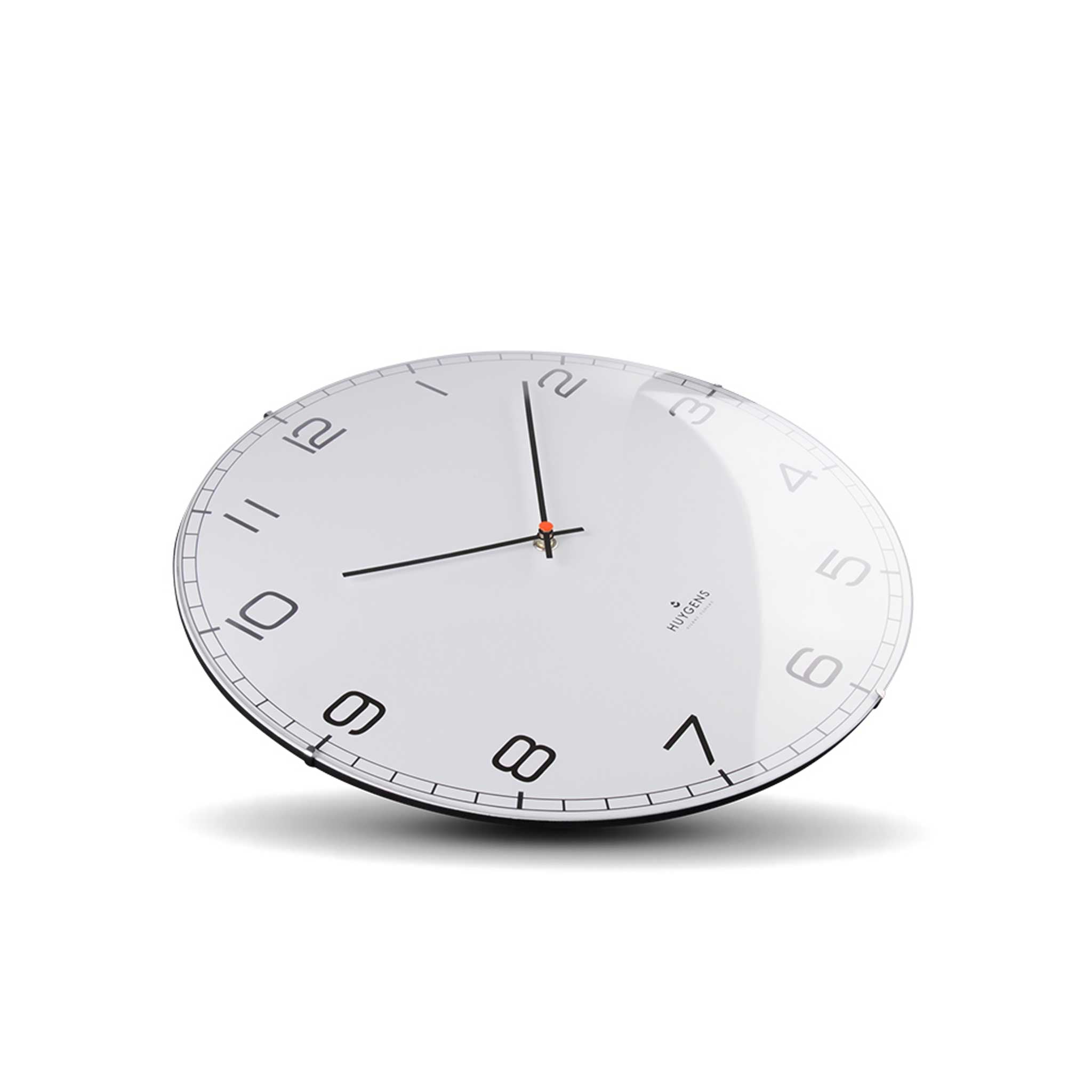 ONE ARABIC DOME | Silent WALL CLOCK | stainless steel with white dial & indices | Huygens