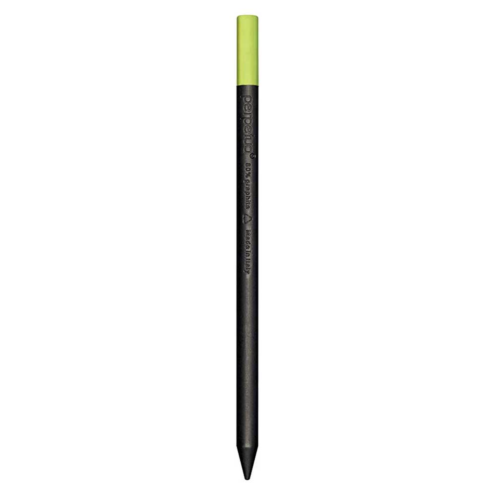 perpetua der BLEISTIFT | Schwarzer Design-Bleistift aus recyceltem Graphit mit farbigem Radiergummi | Marta Giardini