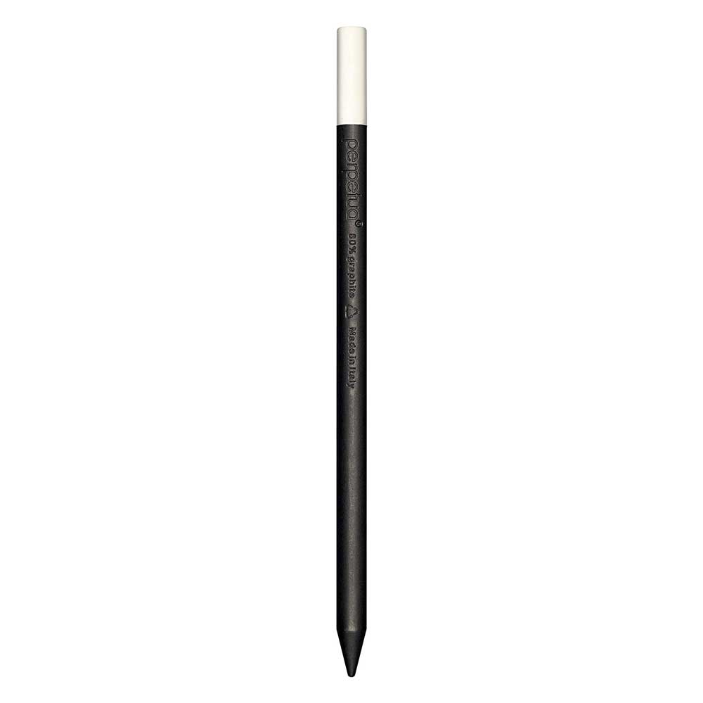 perpétue le CRAYON | Crayon design noir en graphite recyclé avec gomme de couleur | Marta Giardini