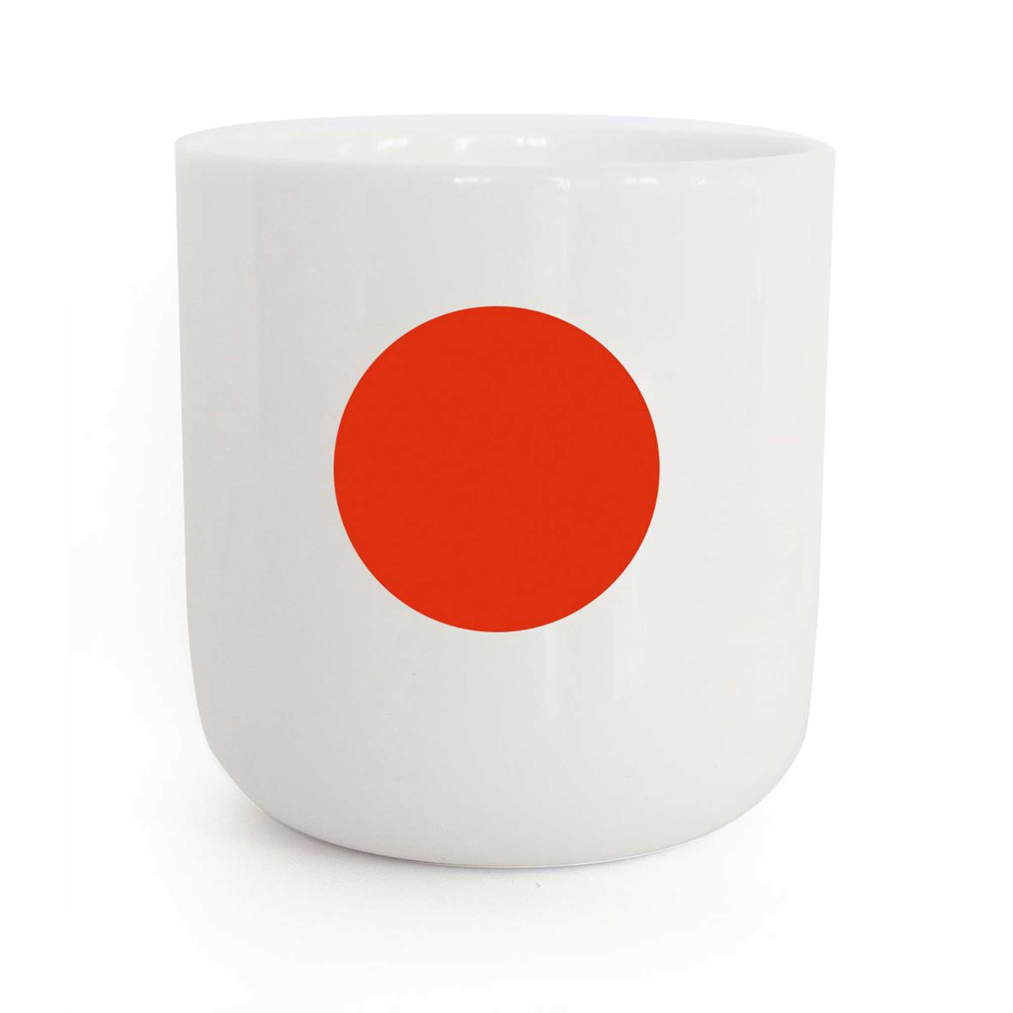 RED DOT | weisser Kaffee- & Tee-BECHER mit rotem Punkt | Letters & Glyphs Serie | PLTY