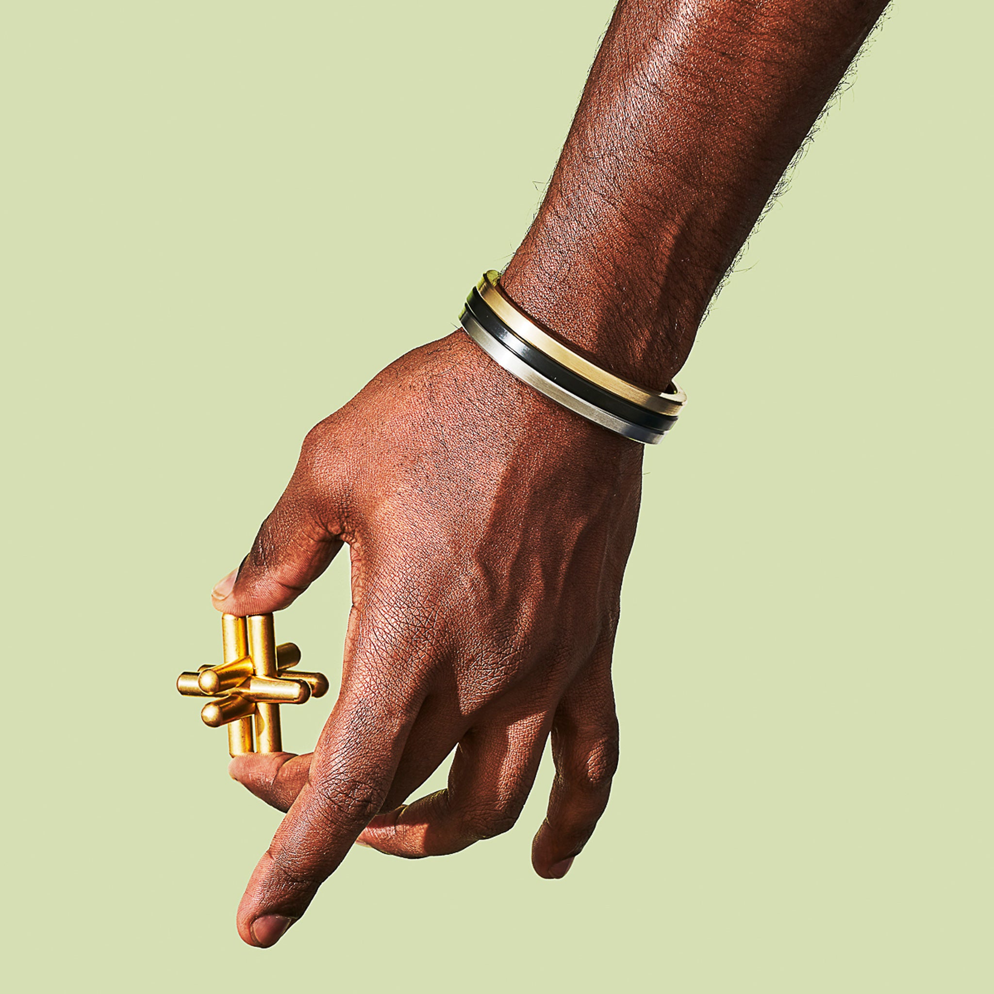 MANCHETTE RADIALE | Bracelet en acier inoxydable argenté | Craighill