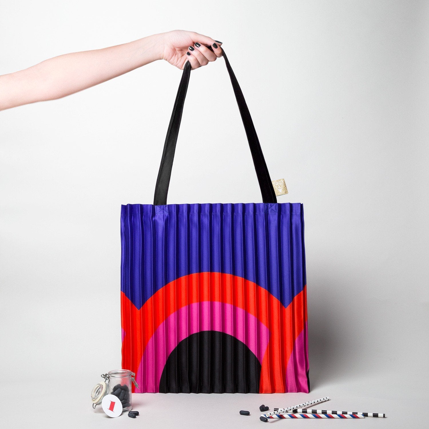 RAINBOW - Tote Bag - pleated satin 40x48 cm | Multitudes