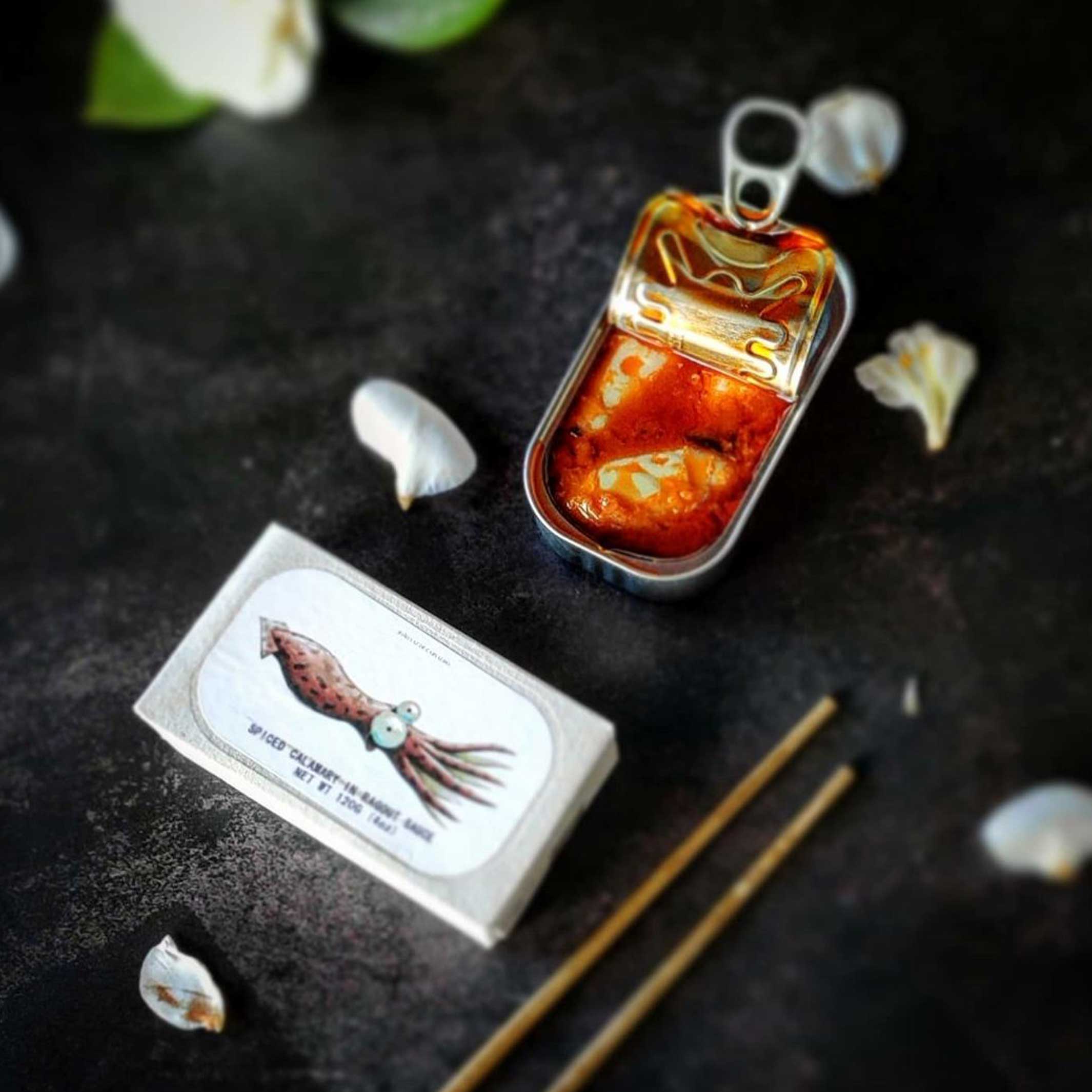 Spiced CALARAMY in Ragout Sauce | CANNED GOURMET FISH | 120g | José Gourmet