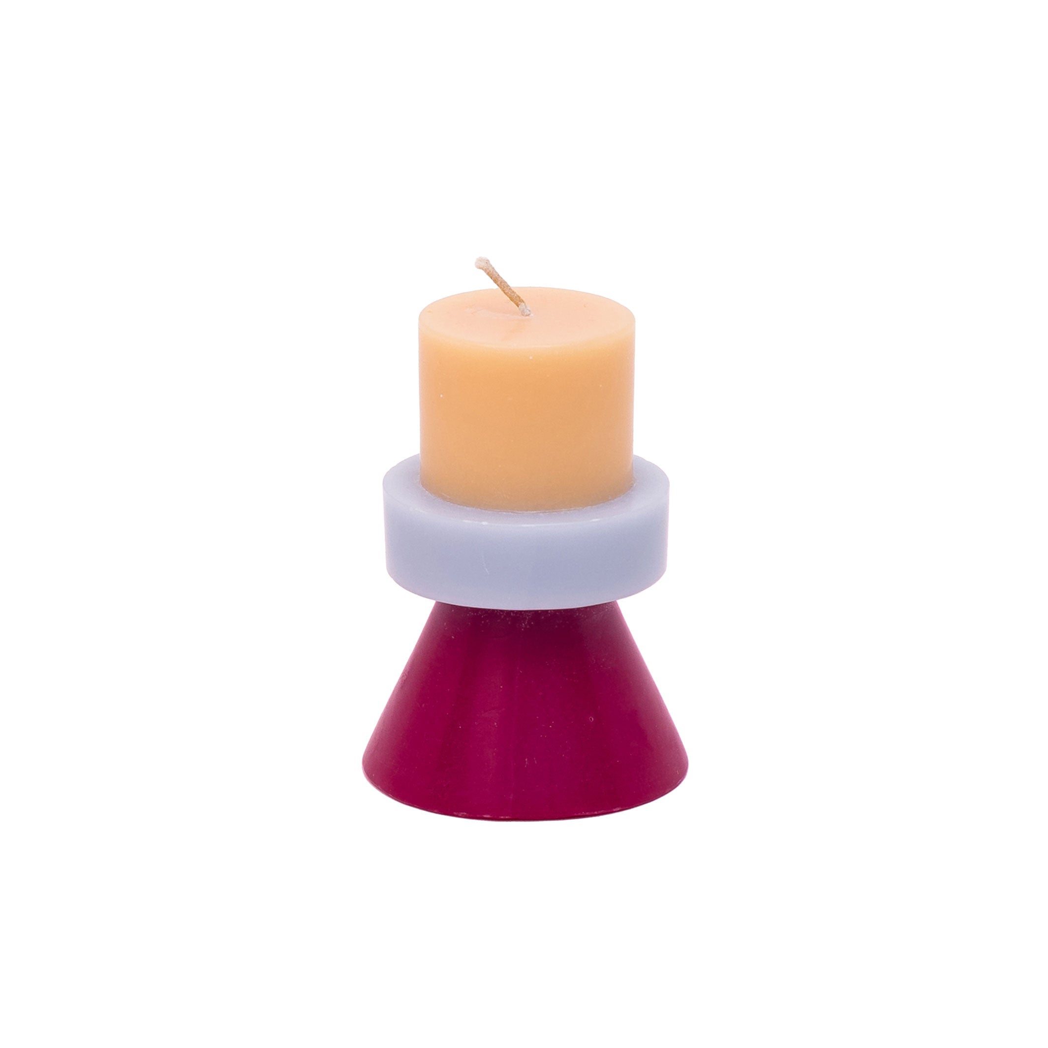 STACK CANDLE MINI | KERZE in Farben peach-lilac-ruby | 20 Std. Brenndauer | YOD AND CO