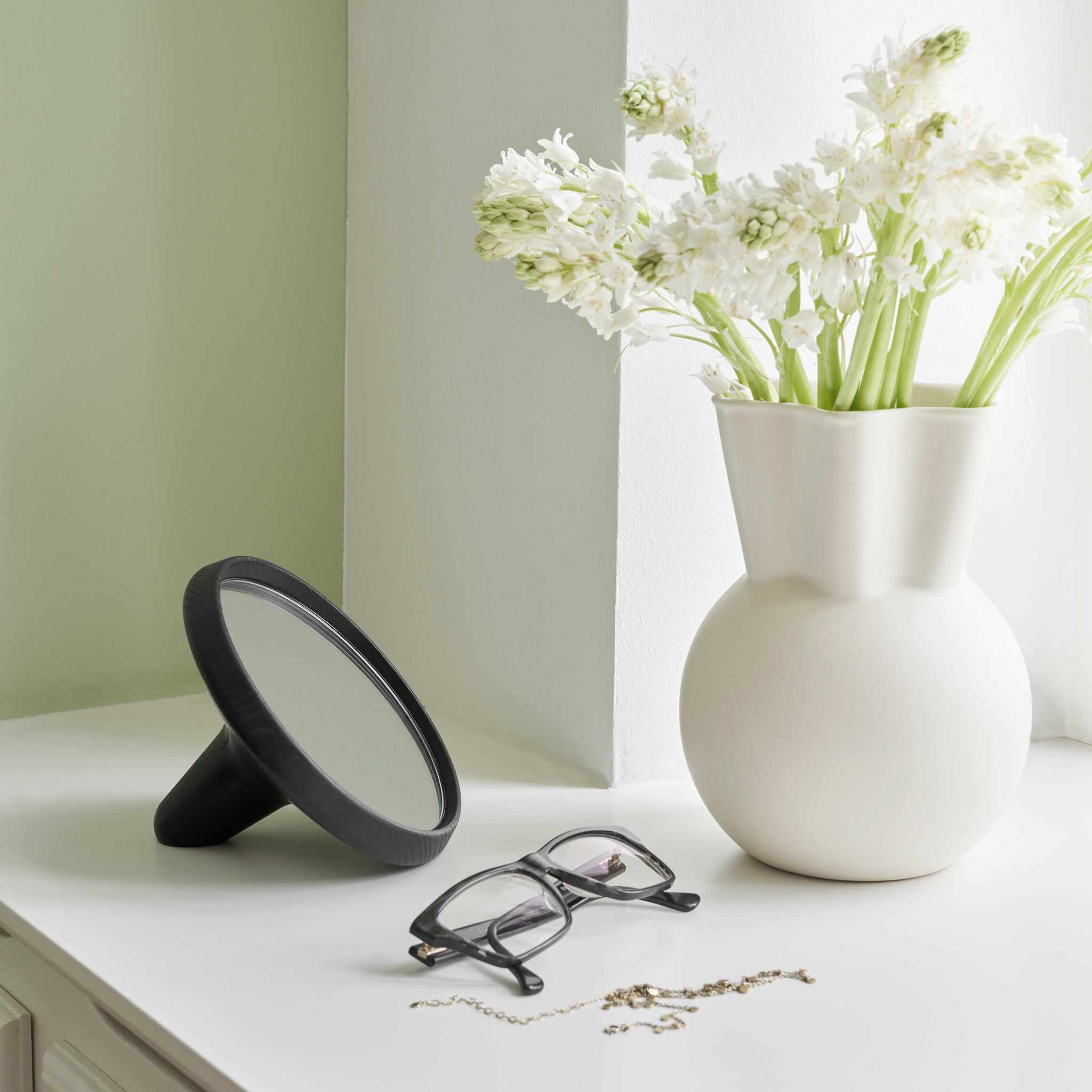 SATELLITE | Wooden round MIRROR | Christoffer Skjøtt | Spring Copenhagen