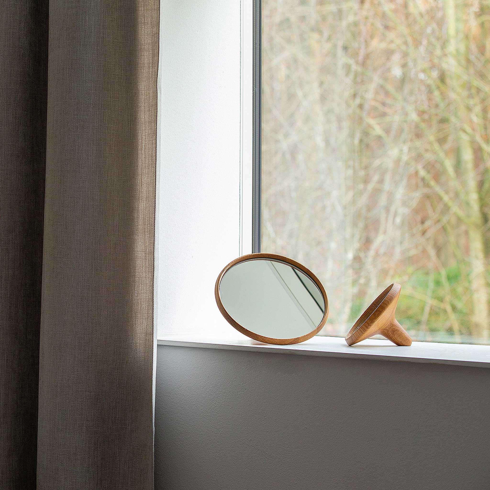 SATELLITE | Wooden round MIRROR | Christoffer Skjøtt | Spring Copenhagen