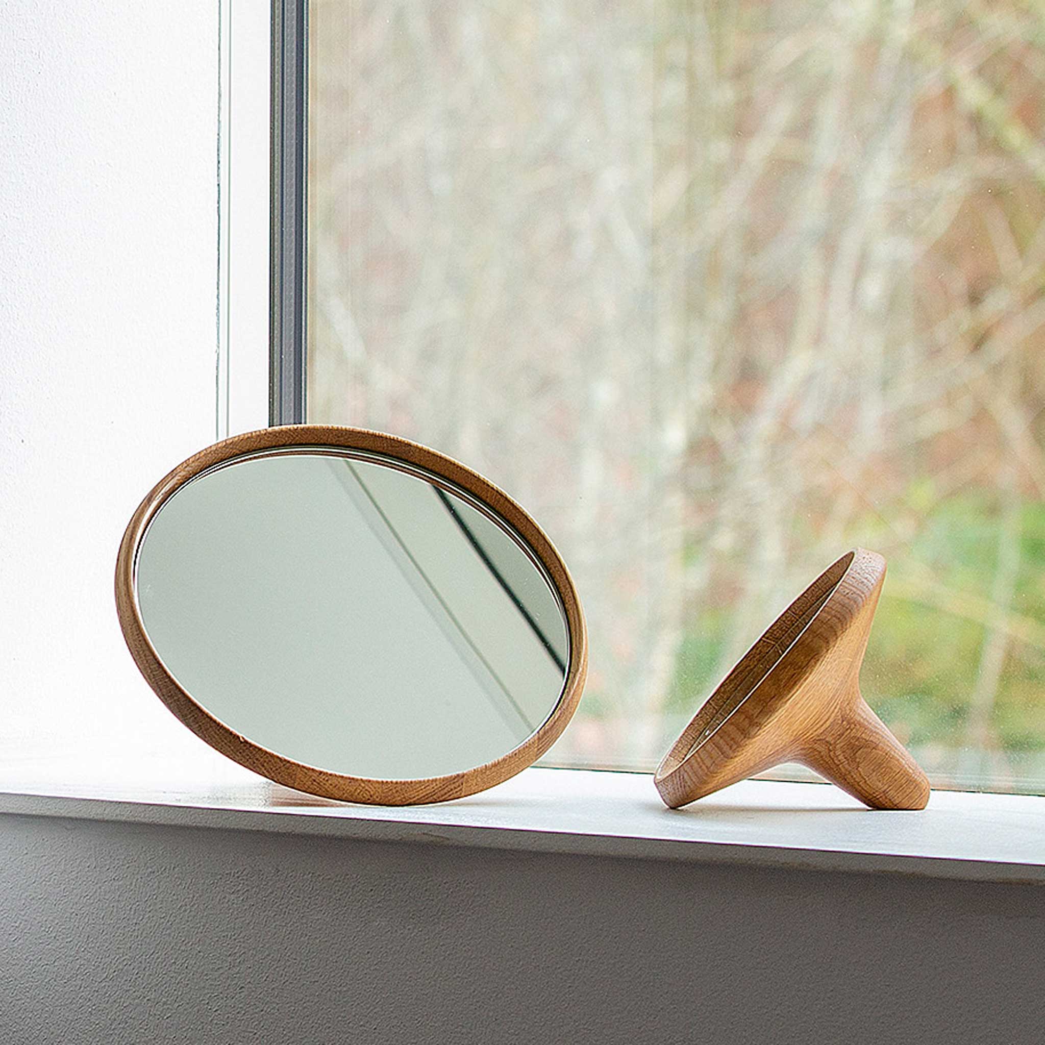 SATELLITE | Wooden round MIRROR | Christoffer Skjøtt | Spring Copenhagen
