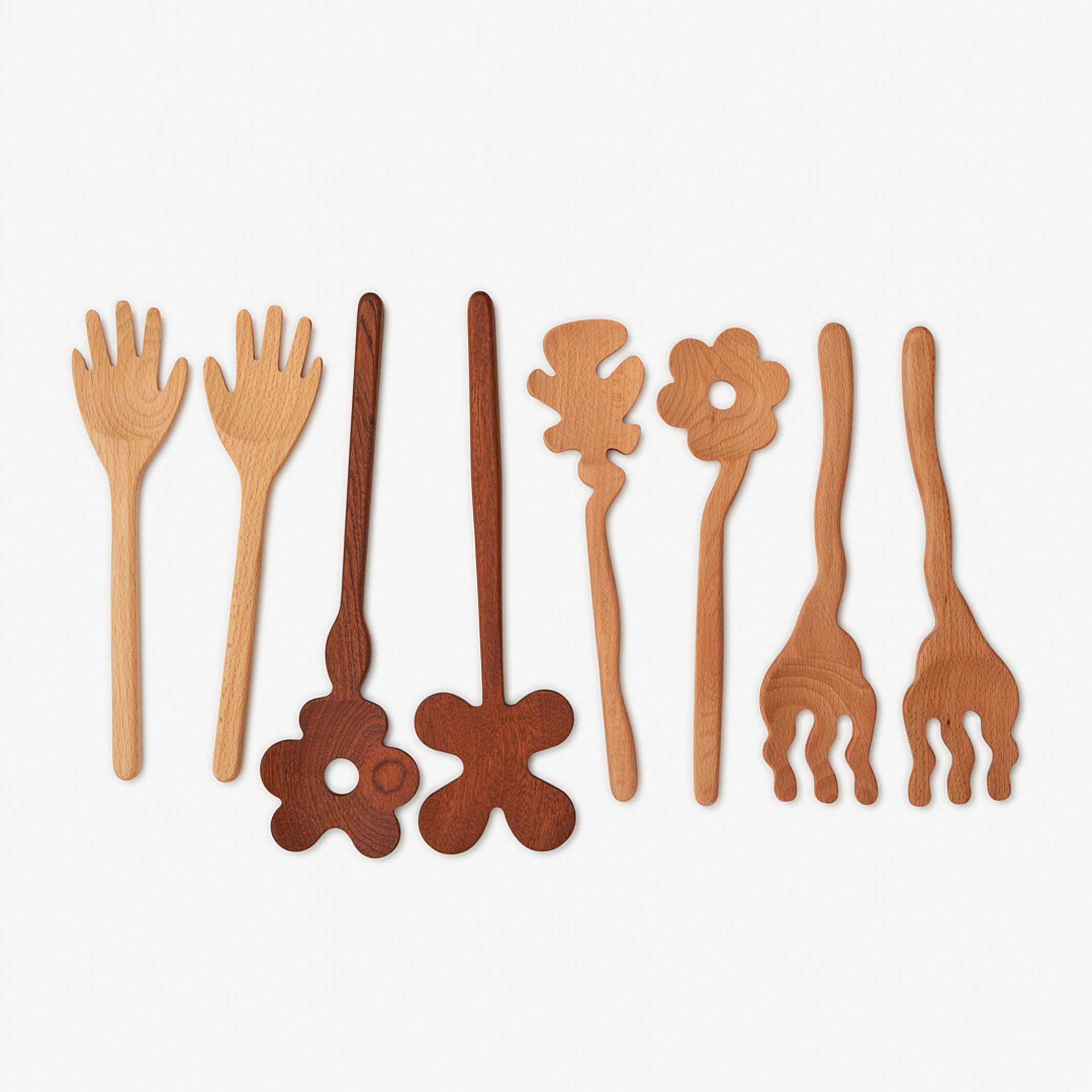 SERVING FRIENDS Blumen | große HOLZLÖFFEL & SERVIERBESTECK | Selena Liu | Areaware