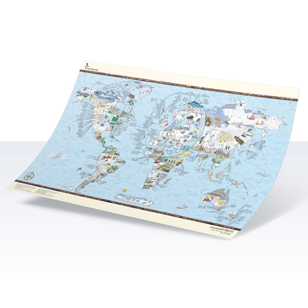 SNOWTRIP MAP | Wintersport-WELTKARTE | 98x56 cm | Awesome Maps - Charles & Marie