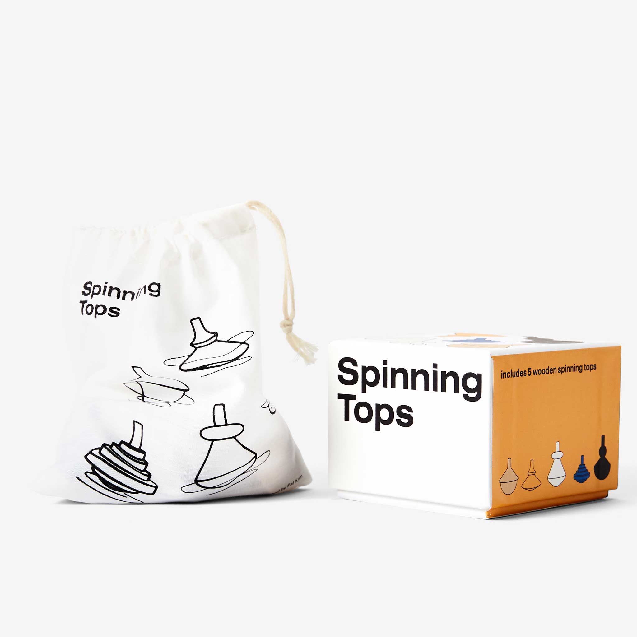 SPINNING TOPS | Holz-KREISEL | 5er Set vers. Farben & Formen | Pat Kim | Areaware