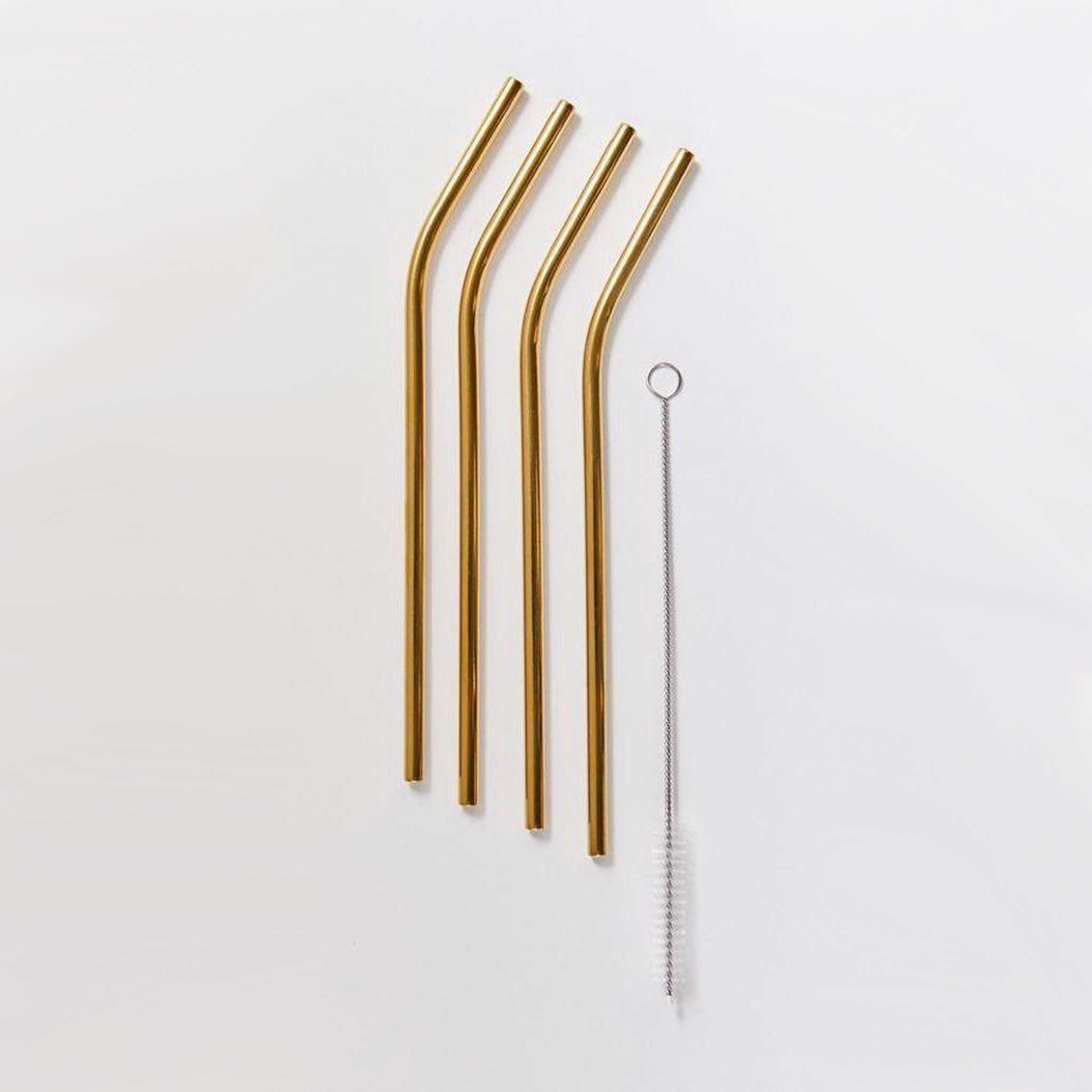 PAILLES EN MÉTAL | PAILLES À BOIRE en lot de 4 avec brosse de nettoyage | Fisura