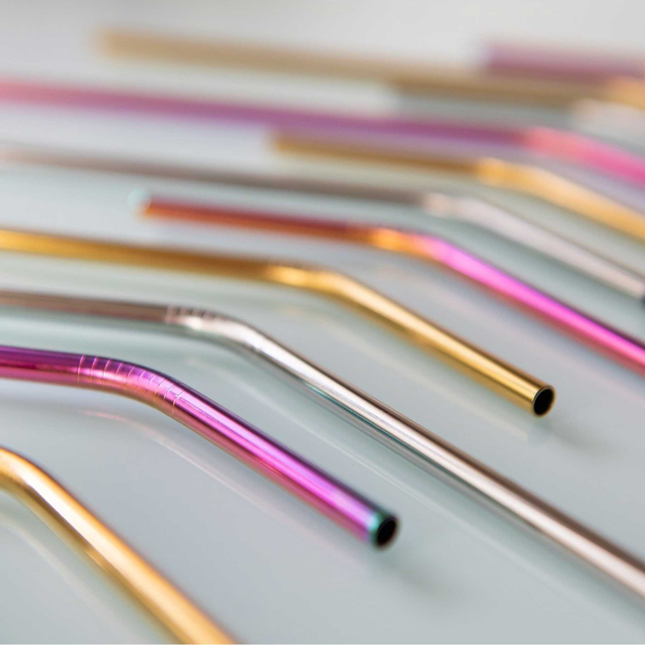 PAILLES EN MÉTAL | PAILLES À BOIRE en lot de 4 avec brosse de nettoyage | Fisura