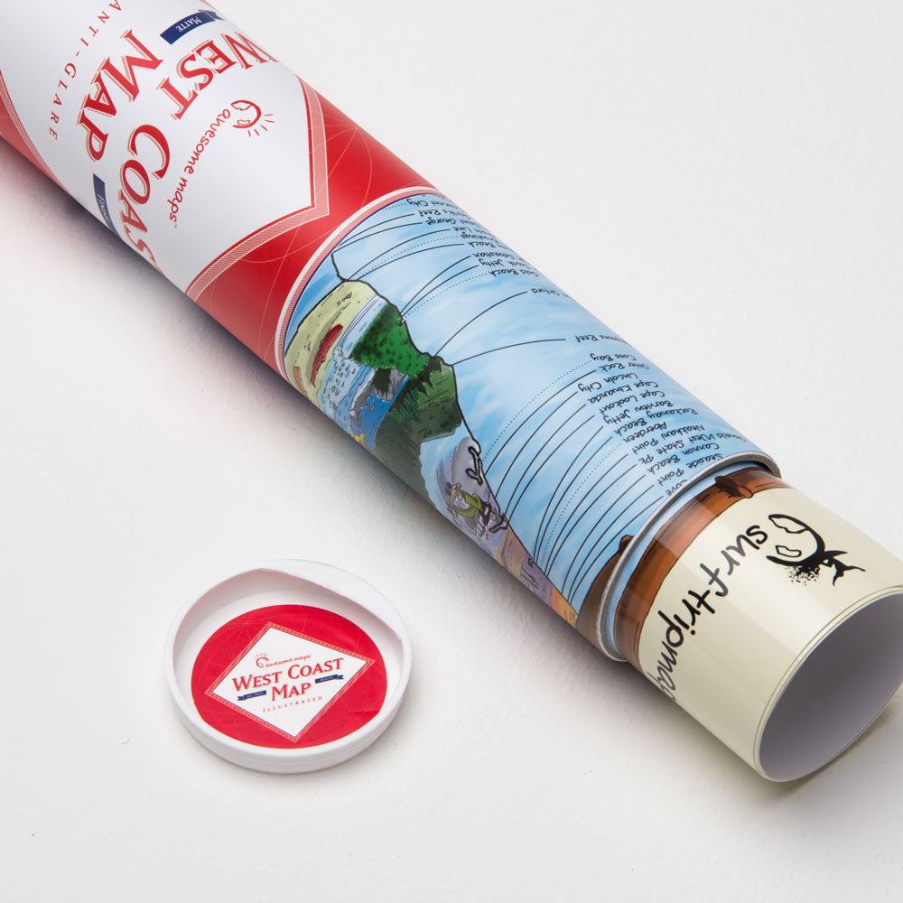 WEST COAST SURF MAP | Surf-WELTKARTE | Awesome Maps - Charles & Marie