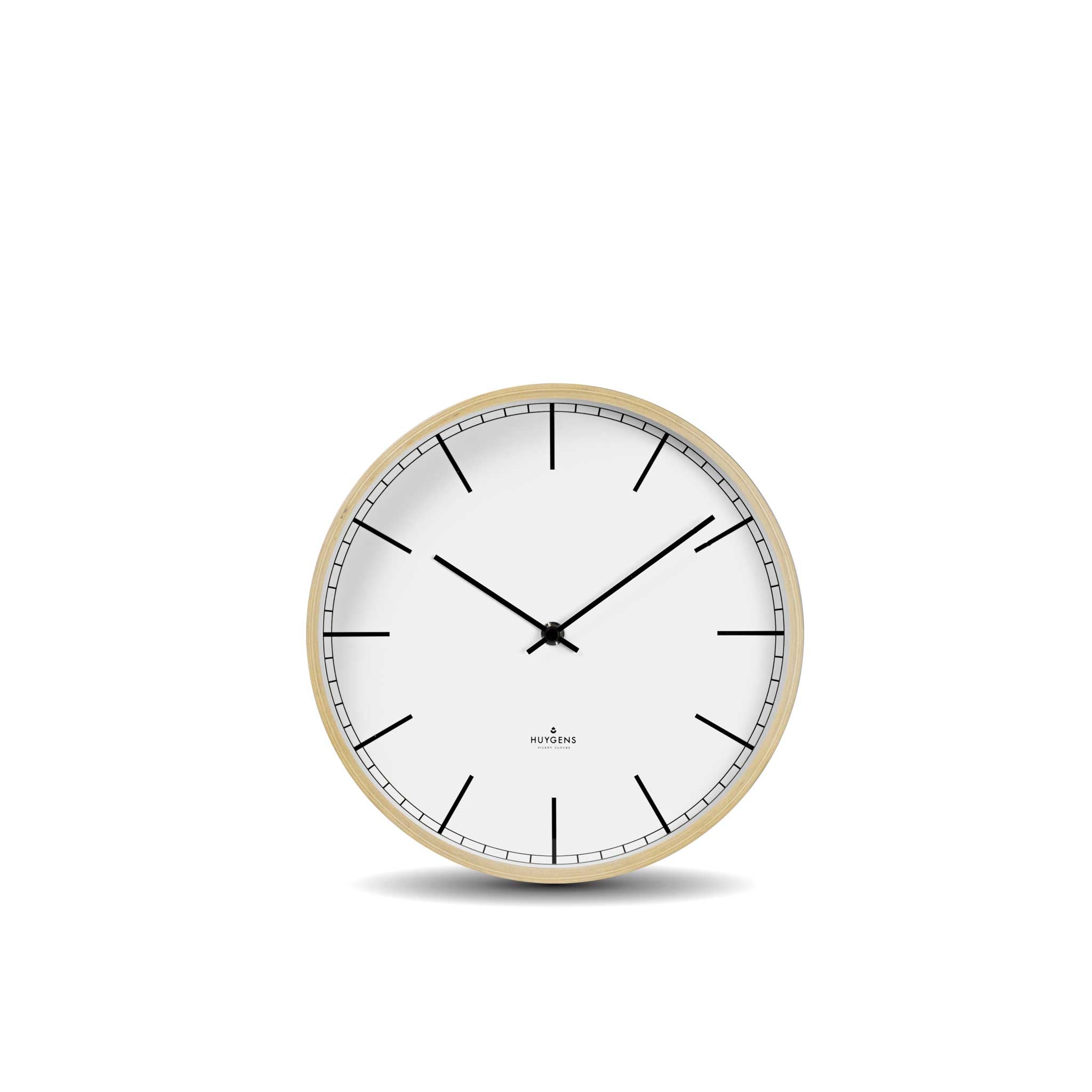 WOOD INDEX | silent WALL CLOCK with wooden case | Huygens