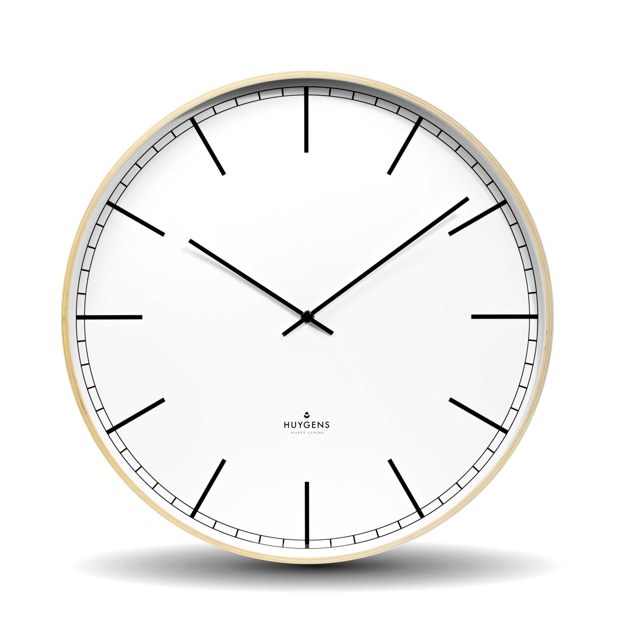 WOOD INDEX | silent WALL CLOCK with wooden case | Huygens