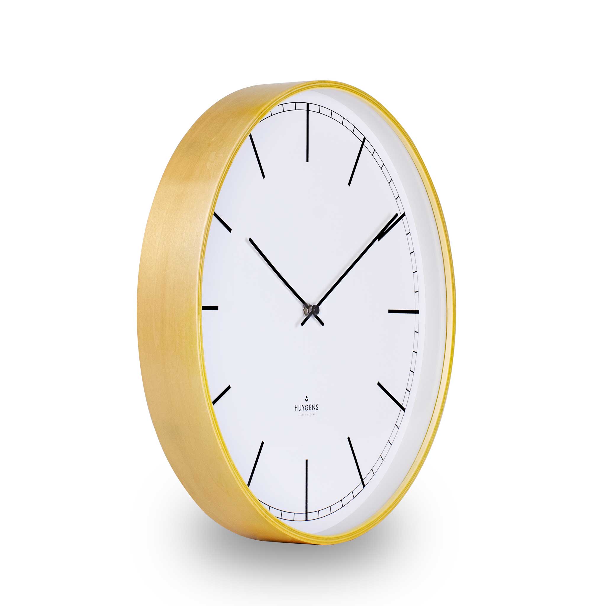 WOOD INDEX | silent WALL CLOCK with wooden case | Huygens