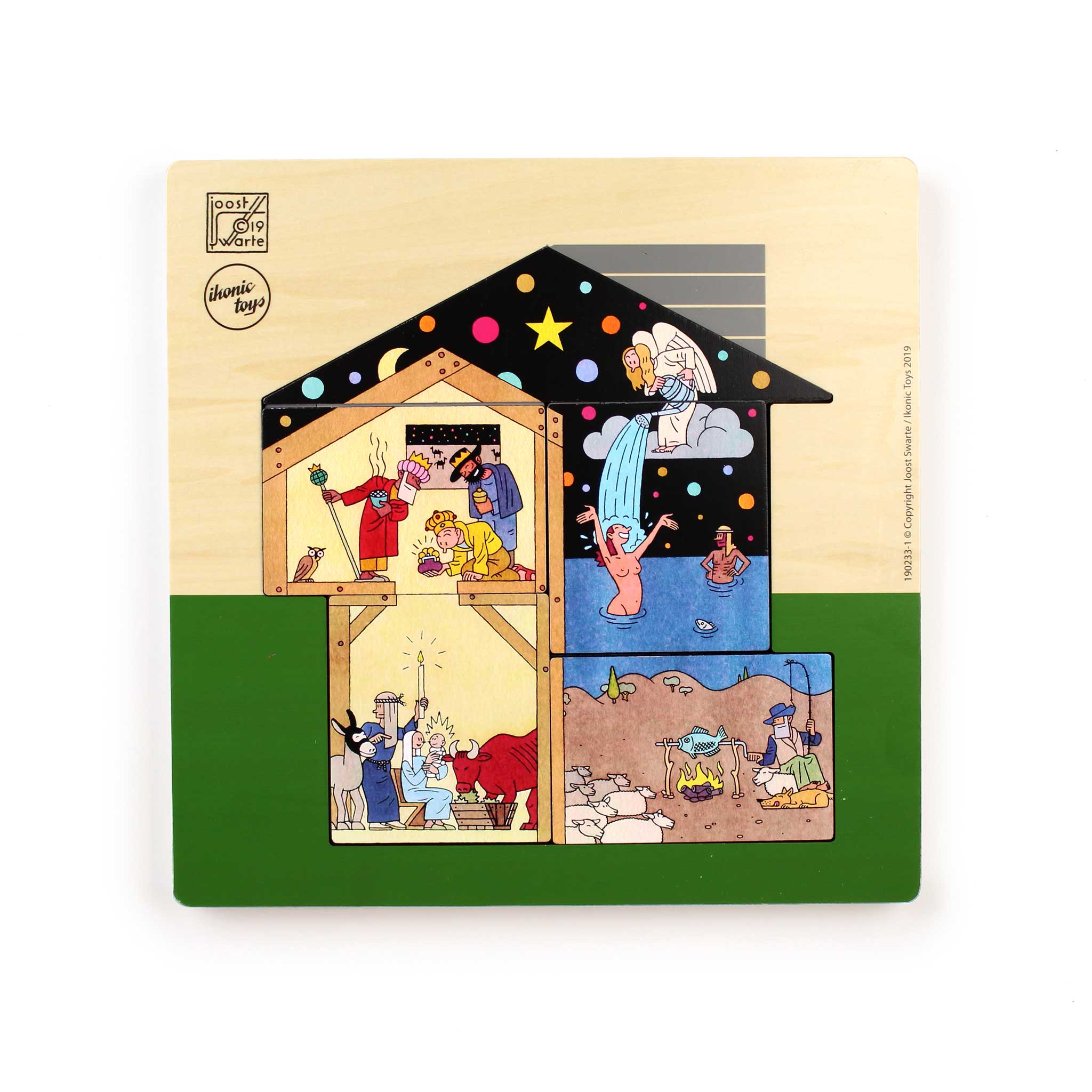 HOUSE PUZZLE | 15-teiliges HOLZPUZZLE | 30x30 cm | Joost Swarte | Ikonic - Charles & Marie