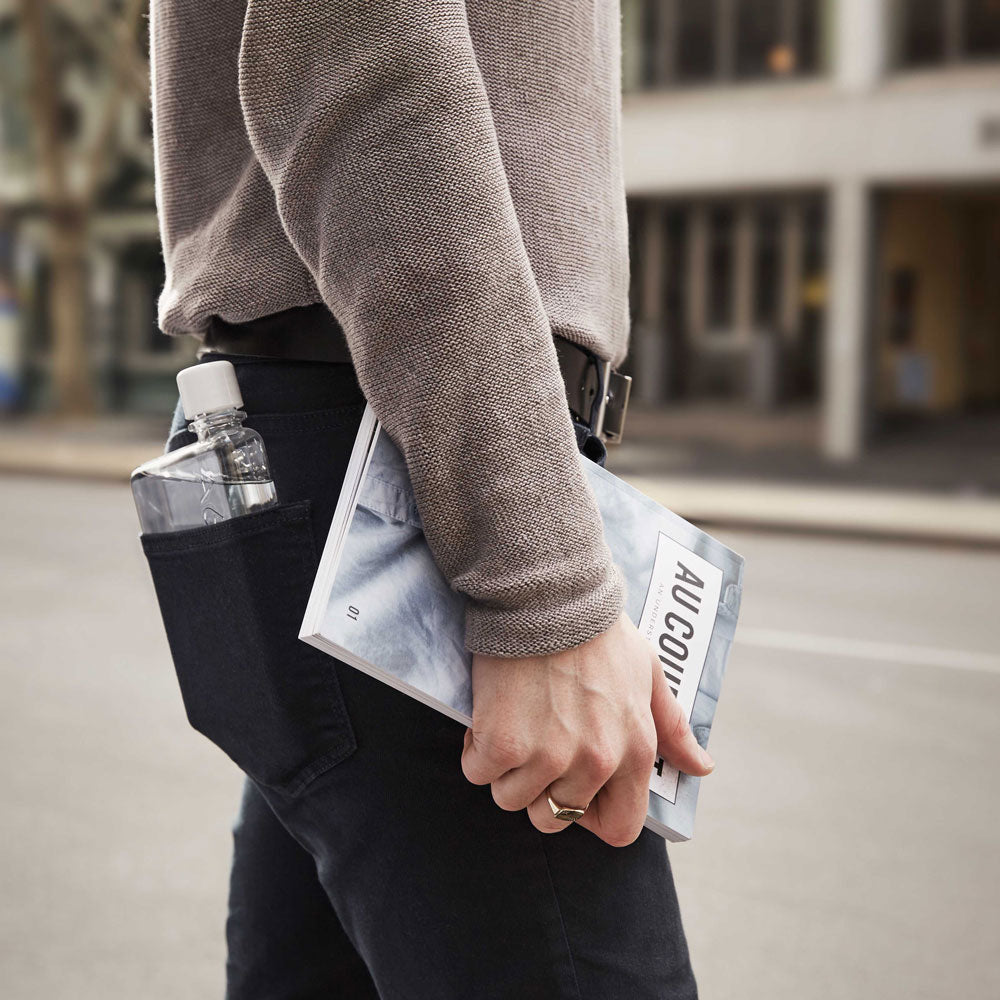 Bouteille mémo A6 | BOUTEILLE D'EAU ET DE BOISSON plate réutilisable | 375 ml