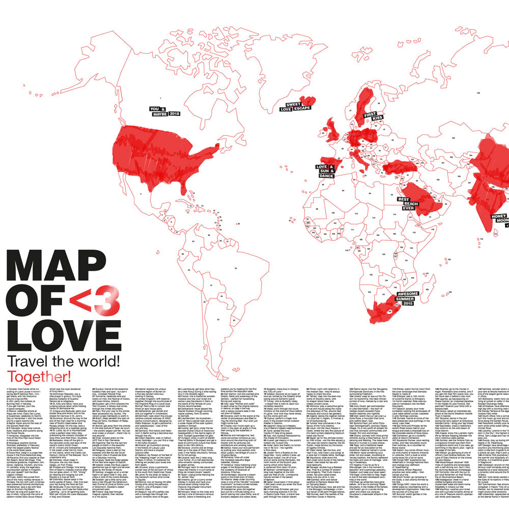 Map of Love - Lover's Worldmap by Awesome Maps