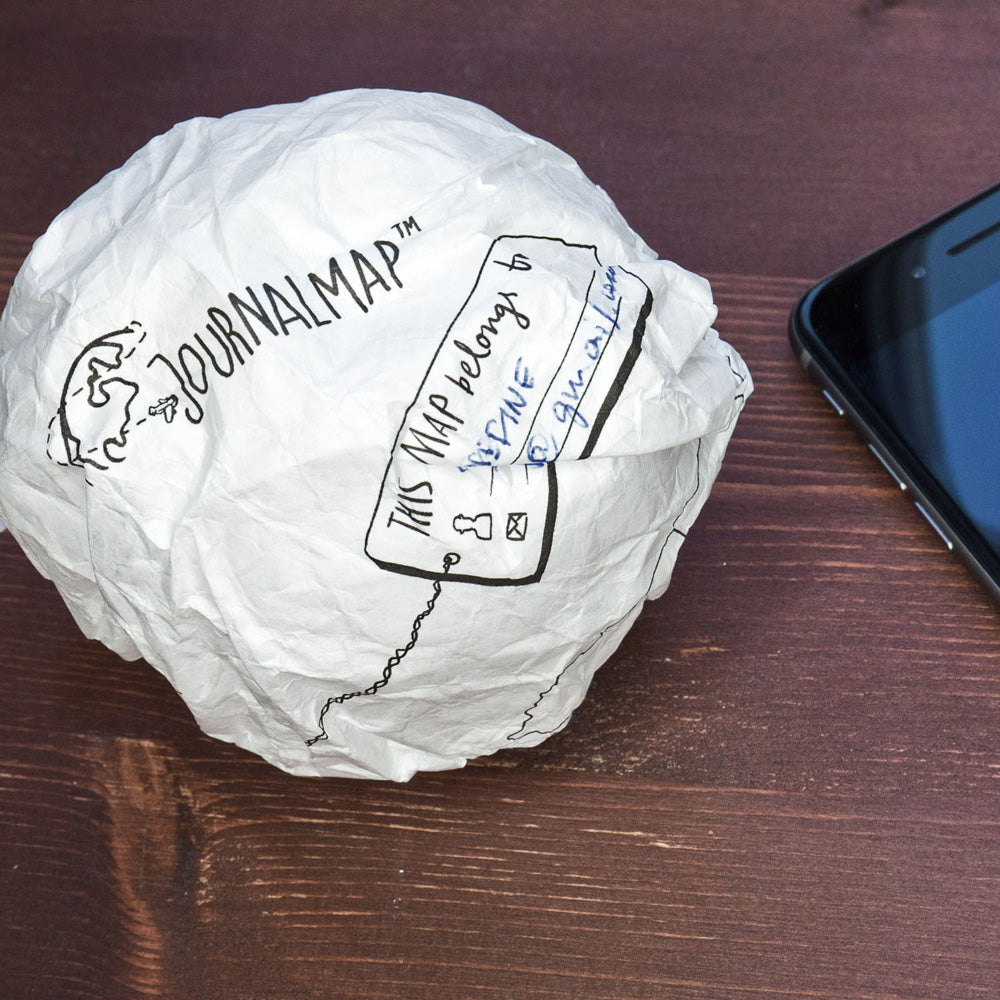 JOURNAL Map | Zerknüllte Reise-WELTKARTE | Awesome Maps