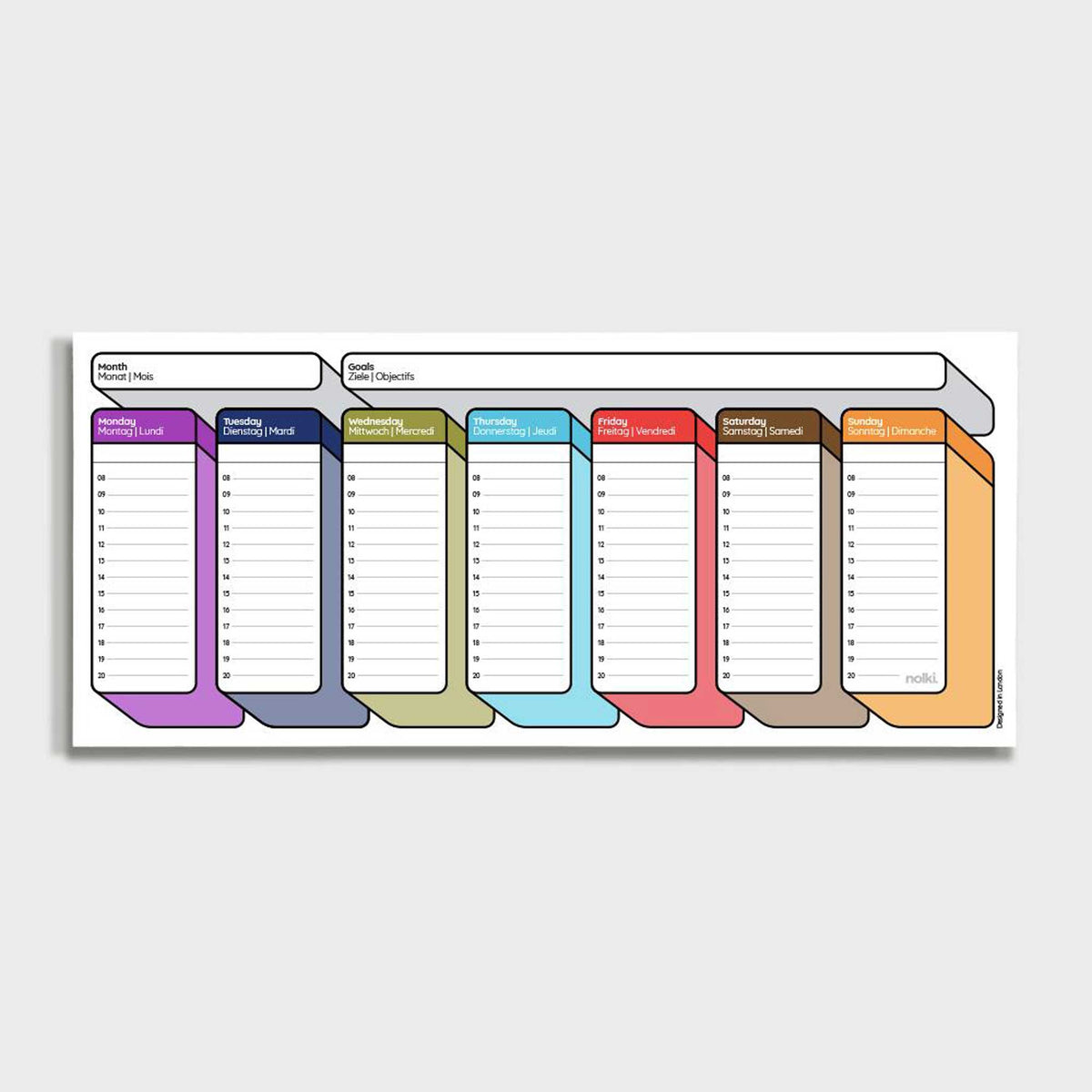 PLANIFICATEUR DE BUREAU SEMAINE Blocki | PLANIFICATEUR DE BUREAU HEBDOMADAIRE | 50pages | nolki