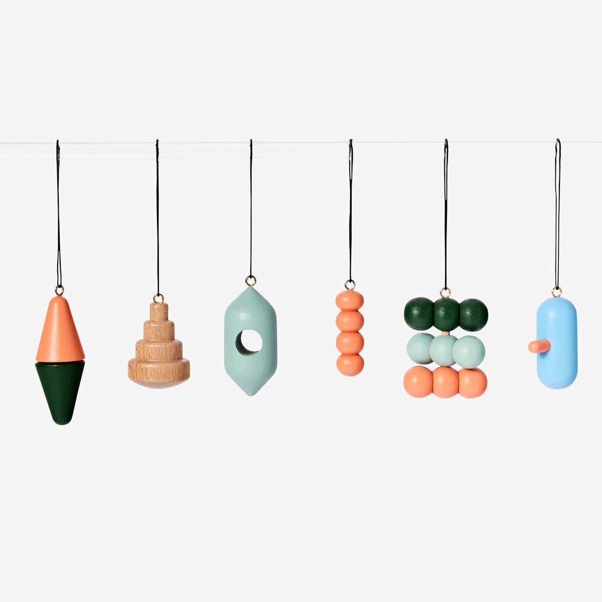ORNEMENTS | DÉCORATIONS D'ARBRE DE NOËL | Lot de 6 différents Couleurs et formes | Pat Kim | Sont conscients