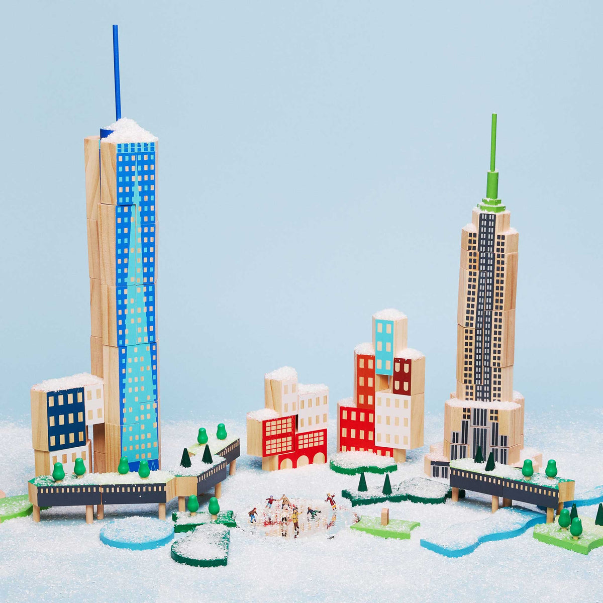 BLOCKITECTURE® New York | ENSEMBLE GROS POMME | BLOCS DE CONSTRUCTION Architecture en bois | James Paulius | Sont conscients