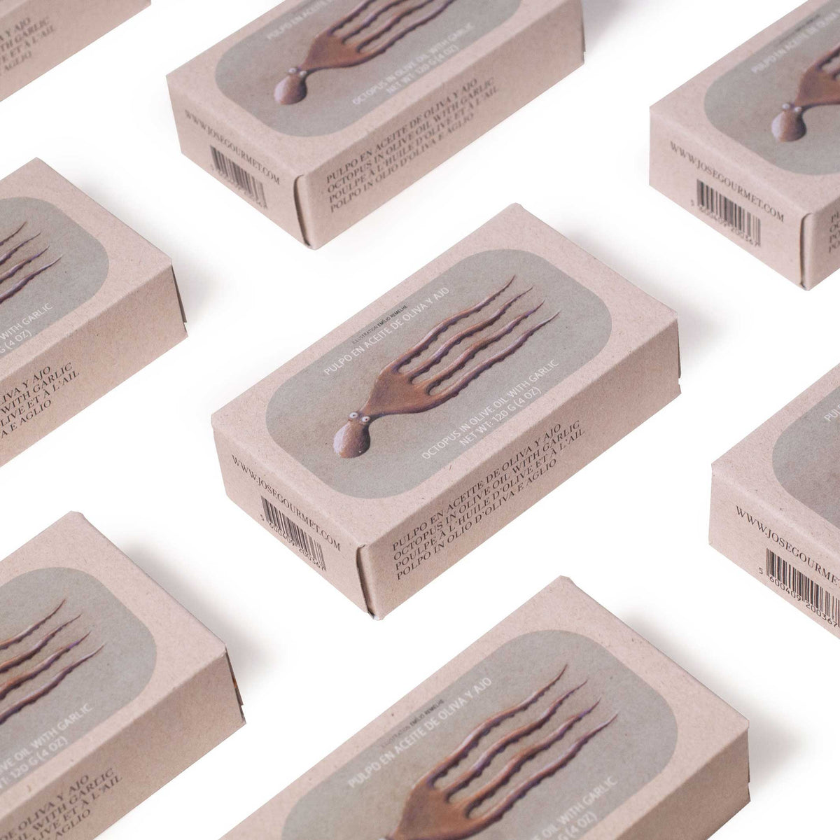 POULPE à l'huile d'olive et à l'ail | Épicerie fine CONSERVE DE POISSON | 120gr | José Gourmet