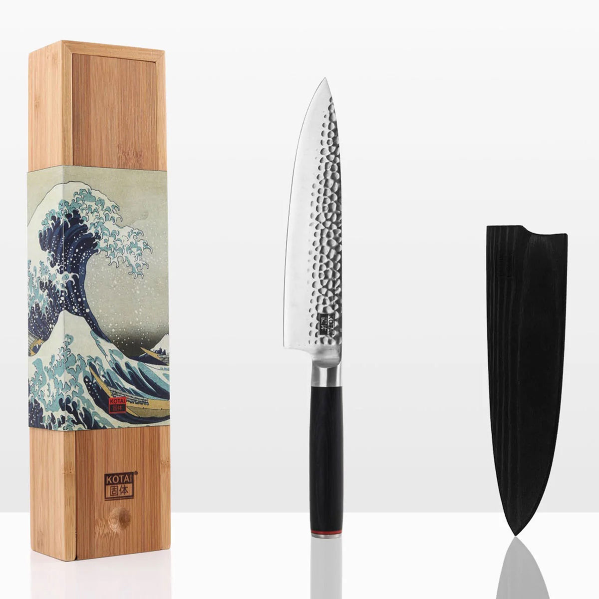 Couteau de chef GYUTO | COUTEAU DE CHEF | coffret cadeau saya en bois et bambou | Lame de 20 cm | Kotai