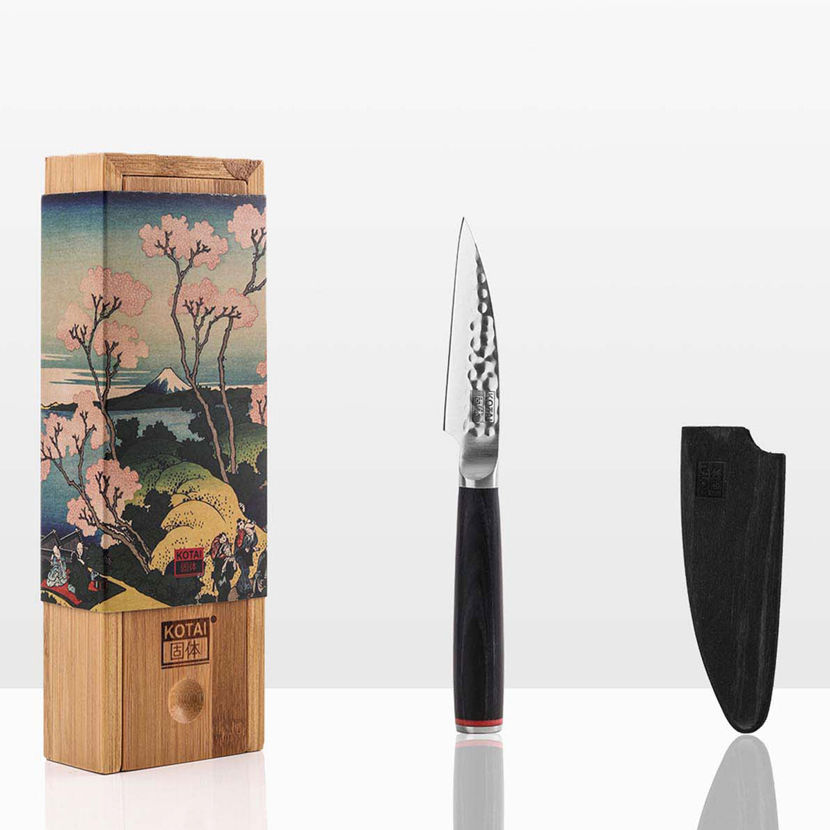 COUTEAUX À LÉGUMES ET À ÉPlucher | coffret cadeau saya en bois et bambou | Lame de 9 cm | Kotai