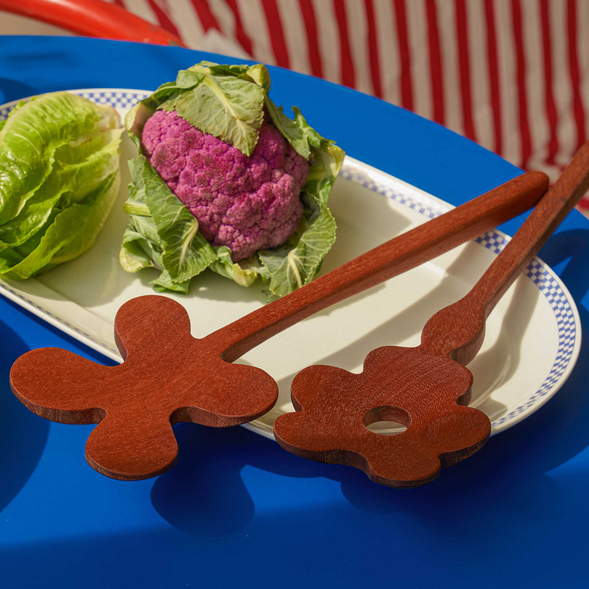 SERVING FRIENDS Fiori | grandi CUCCHIAI DI LEGNO & POSATE DA PORTATA | Selena Liu | Areaware