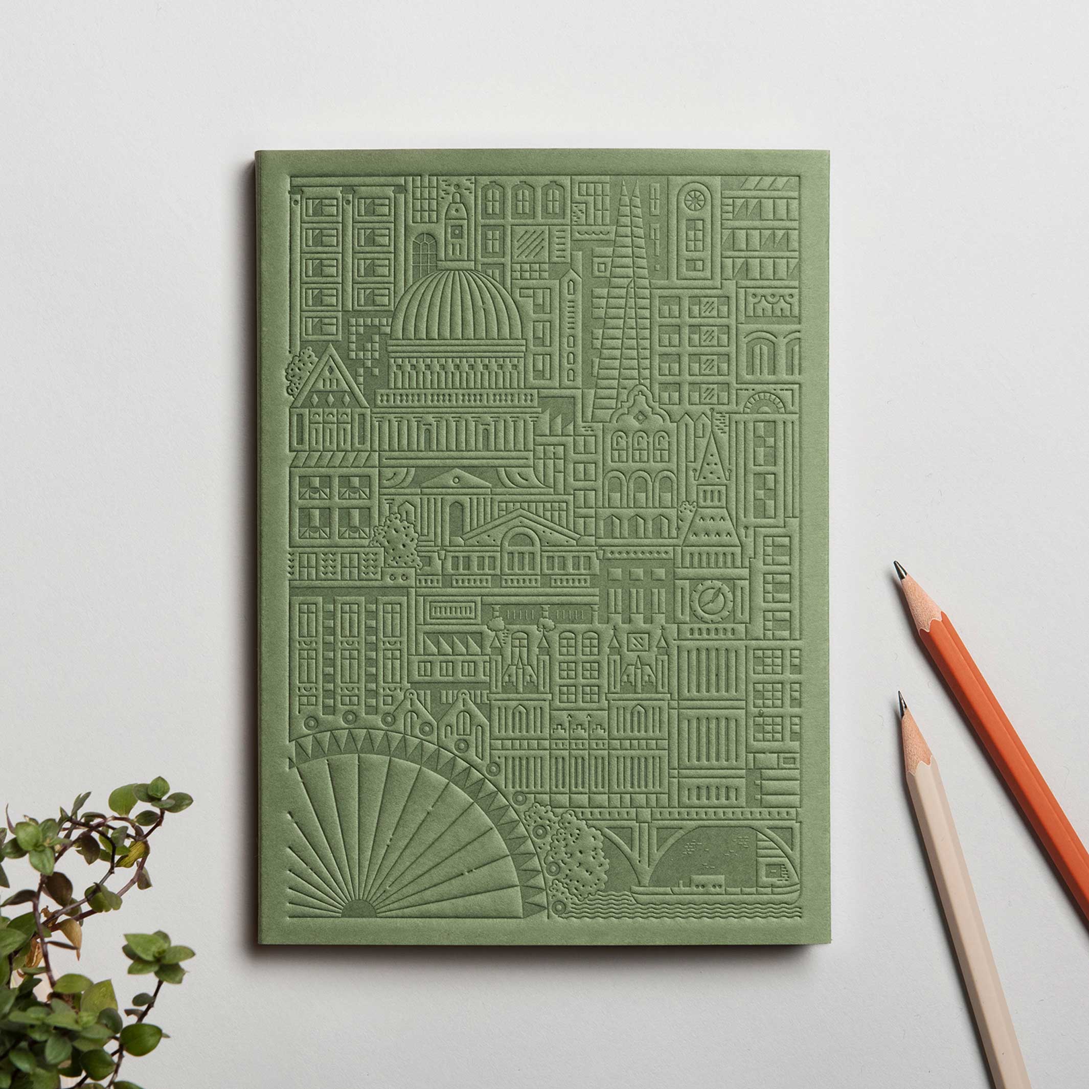 LONDON NOTEBOOK - grünes Notizbuch - 18x13 cm & 128 Seiten | the city works