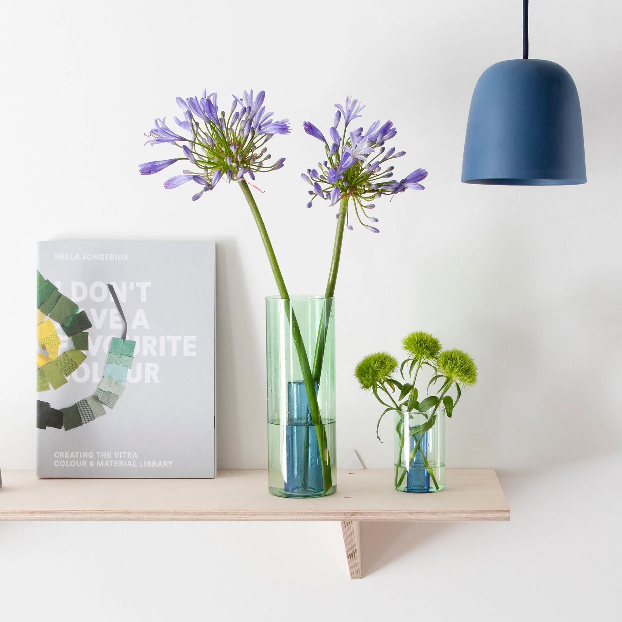 VASE EN VERRE RÉVERSIBLE - VASE en verre - Vert et Bleu | Conception de blocs