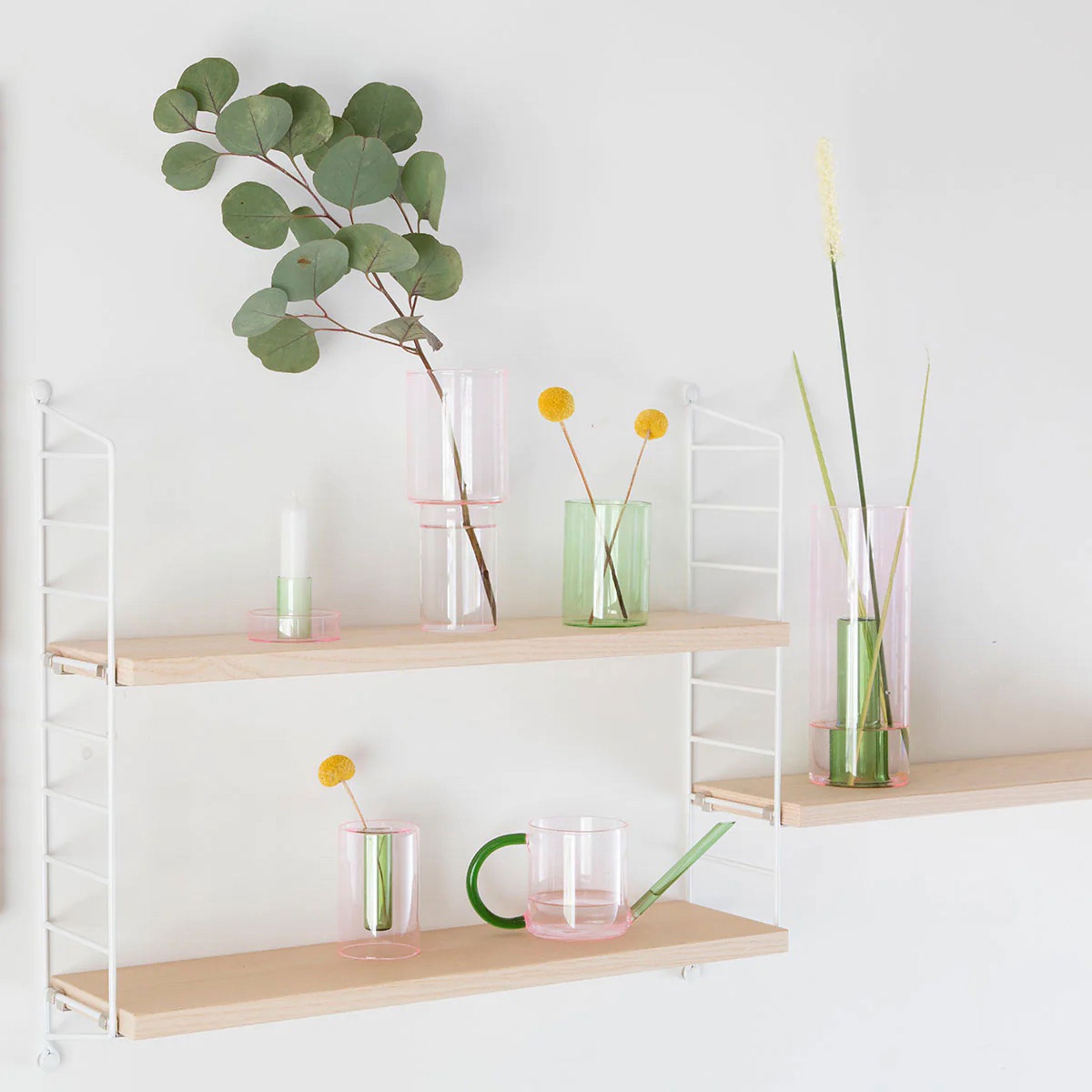 VASE EN VERRE RÉVERSIBLE - VASE en verre - Rose et vert | Conception de blocs